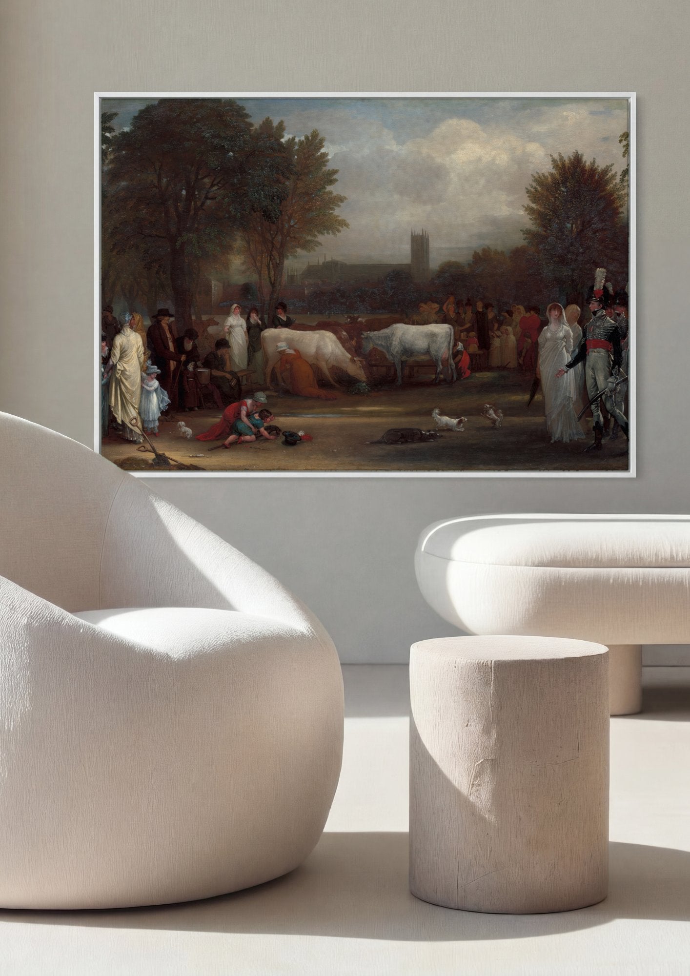Quadro Decorativo A Partida de Lot e Suas Filhas - Benjamin West em ambiente decorado