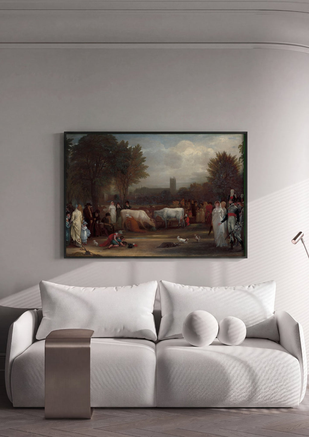 Quadro Decorativo A Partida de Lot e Suas Filhas - Benjamin West em ambiente decorado