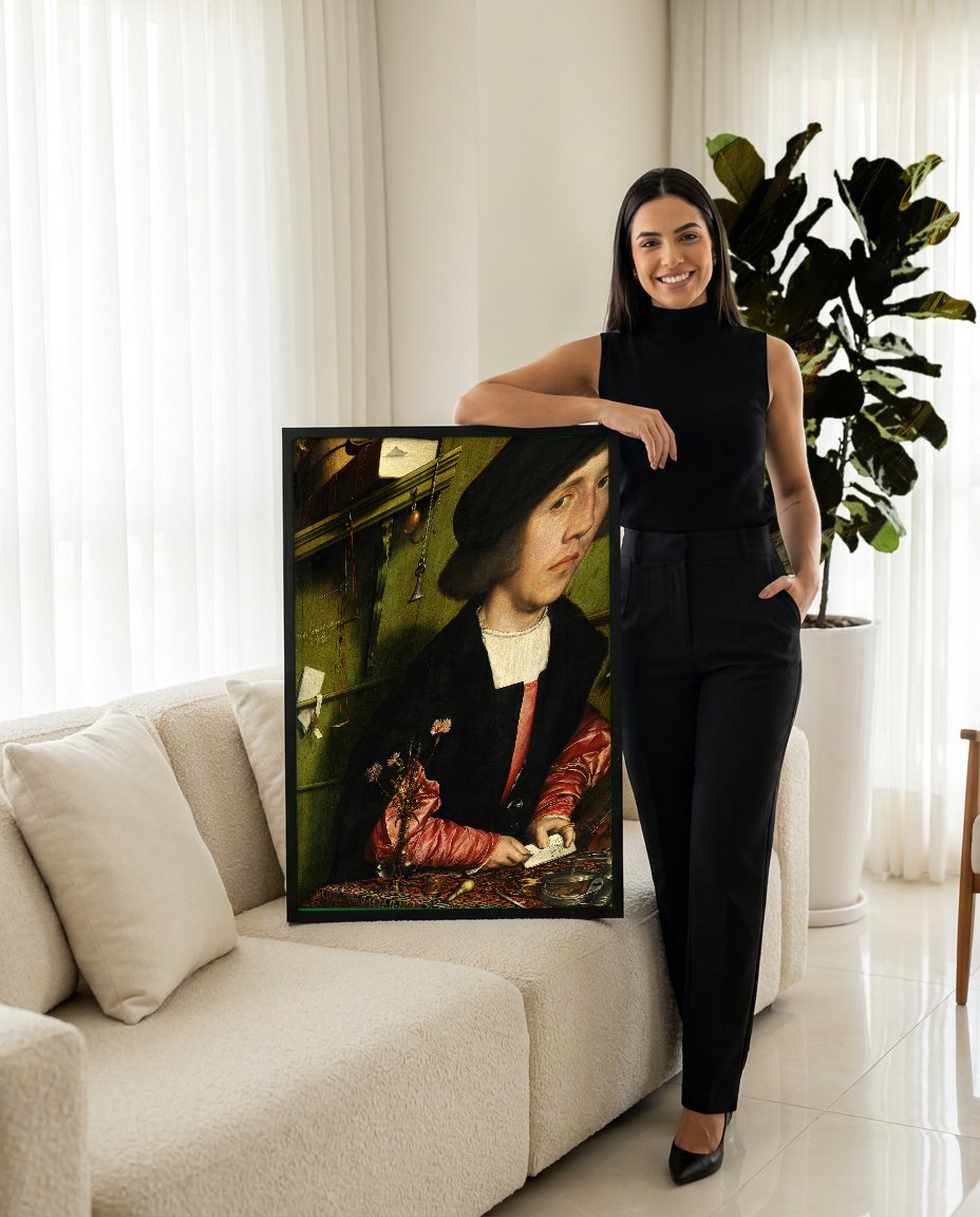 Quadro Decorativo O Mercador Georg Gisze - Hans Holbein, o Jovem com modelo em ambiente