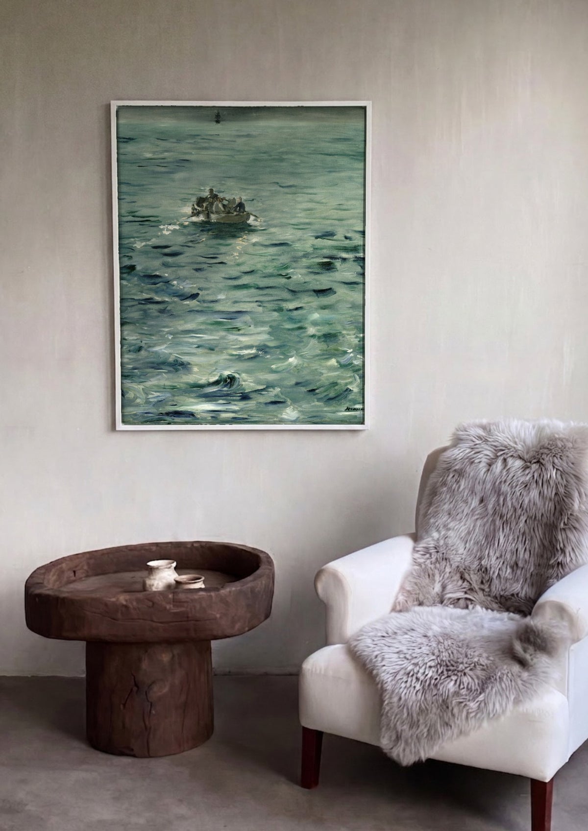 Quadro Decorativo A Barca - Édouard Manet | quadro emoldurado na parede