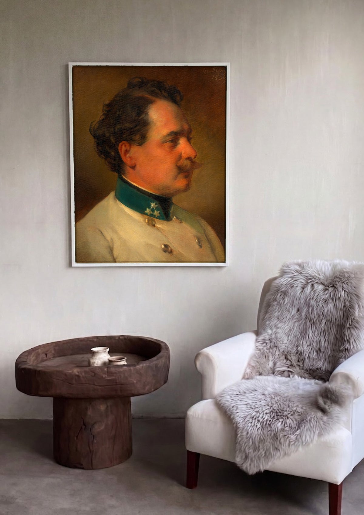 Quadro Decorativo 'Retrato de Homem Militar' - Von Amerling | quadro emoldurado na parede