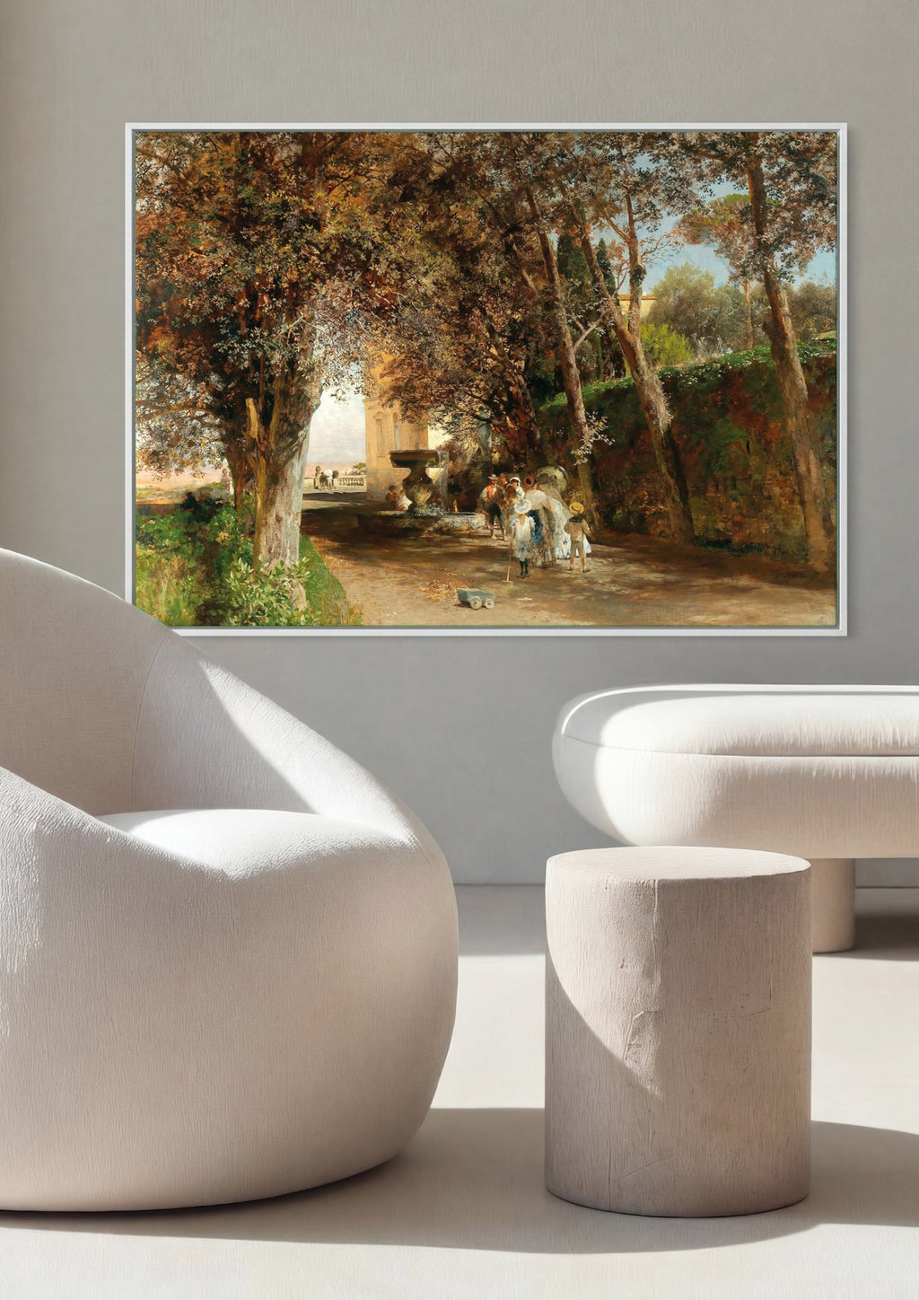 Quadro Decorativo Jardins Sombrios na Itália - Oswald Achenbach | quadro emoldurado na parede