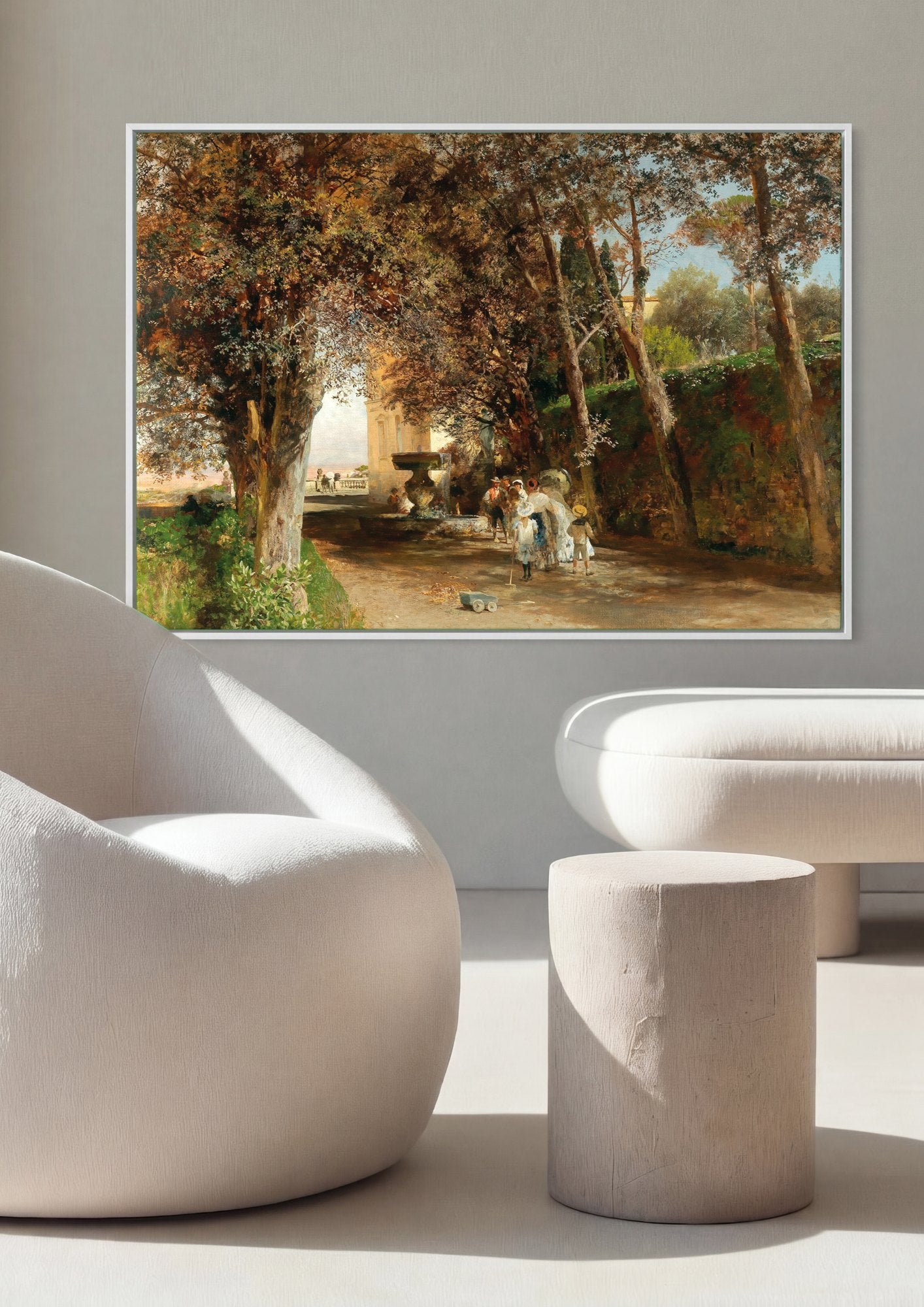 Quadro Decorativo Jardins Sombrios na Itália - Oswald Achenbach | quadro emoldurado na parede
