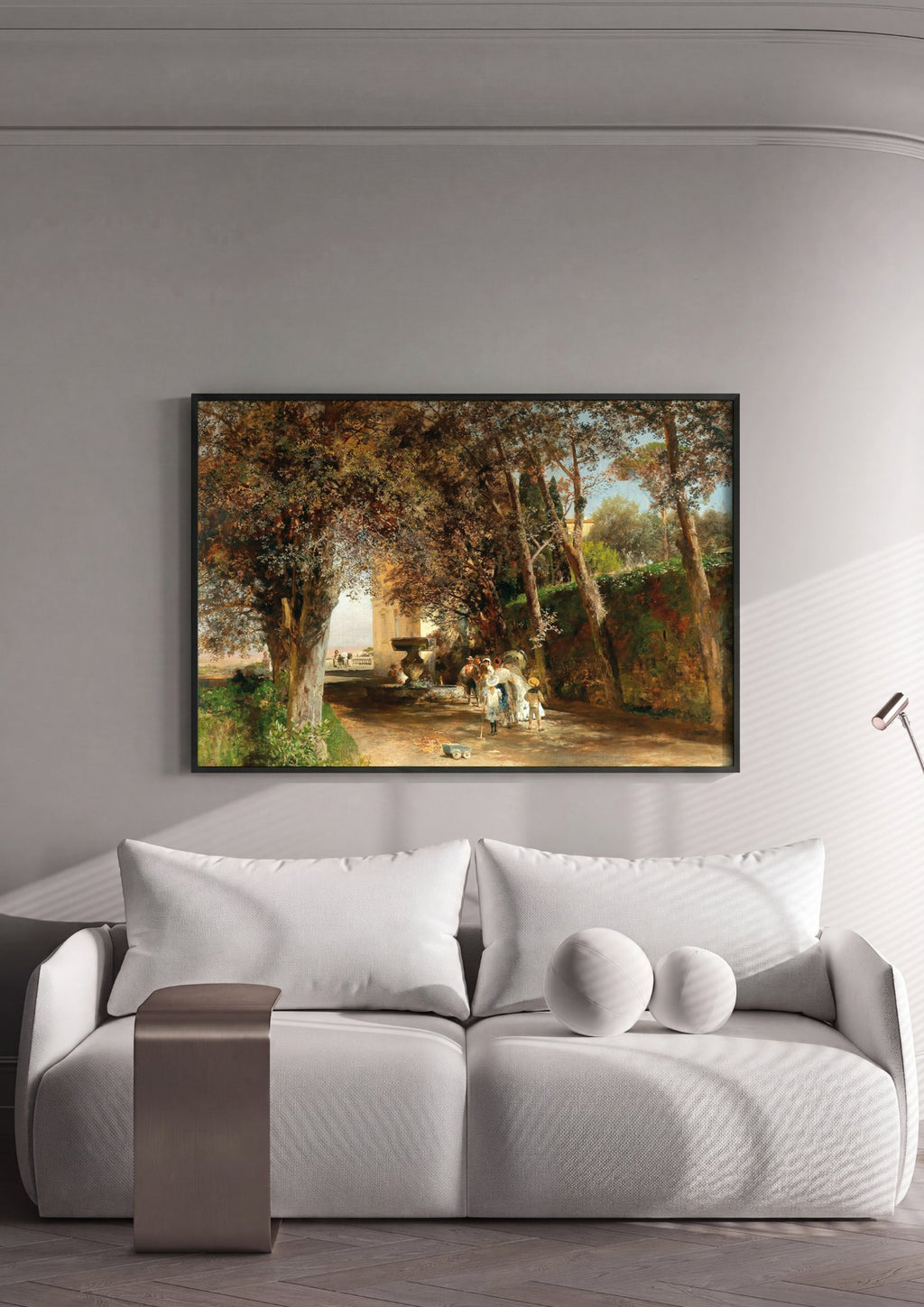 Quadro Decorativo Jardins Sombrios na Itália - Oswald Achenbach | quadro emoldurado na parede