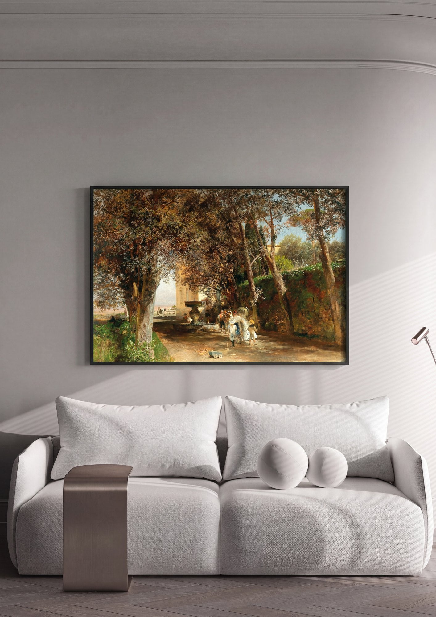 Quadro Decorativo Jardins Sombrios na Itália - Oswald Achenbach | quadro emoldurado na parede