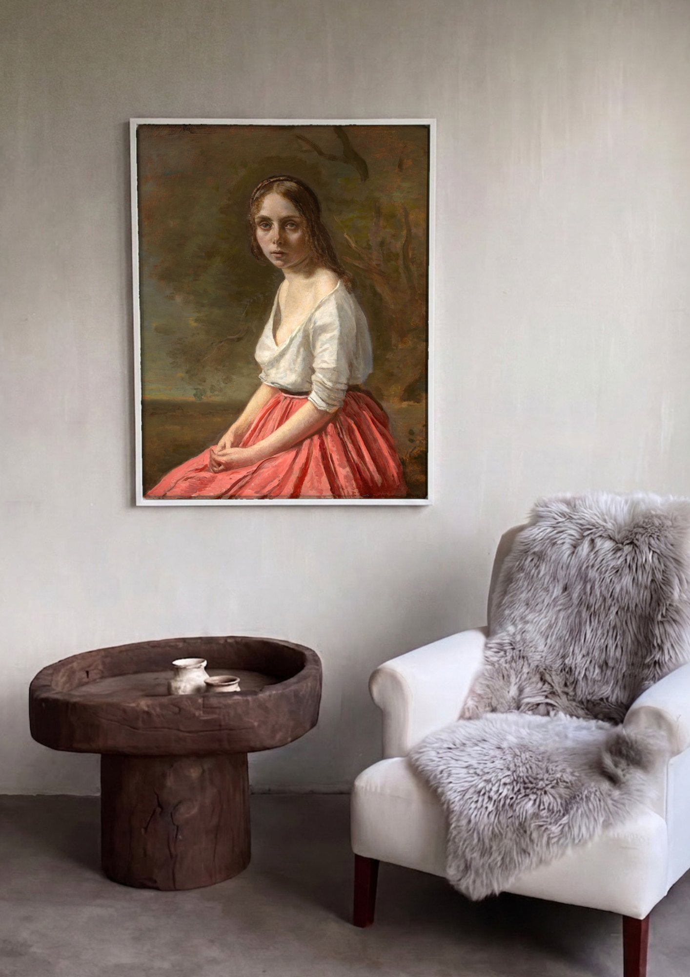 Quadro Decorativo A Cigana - Corot | quadro emoldurado na parede