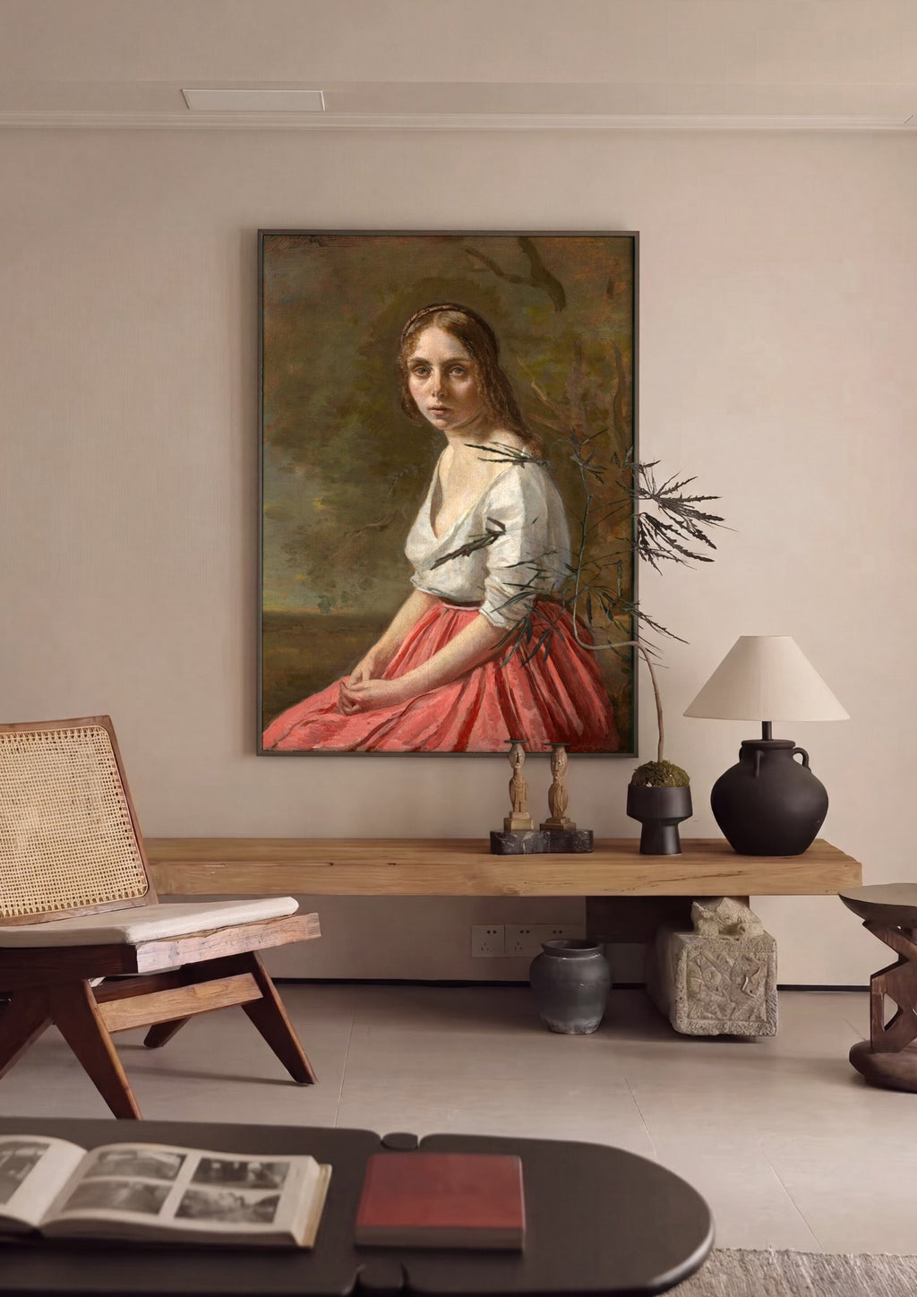 Quadro Decorativo A Cigana - Corot | quadro emoldurado na parede