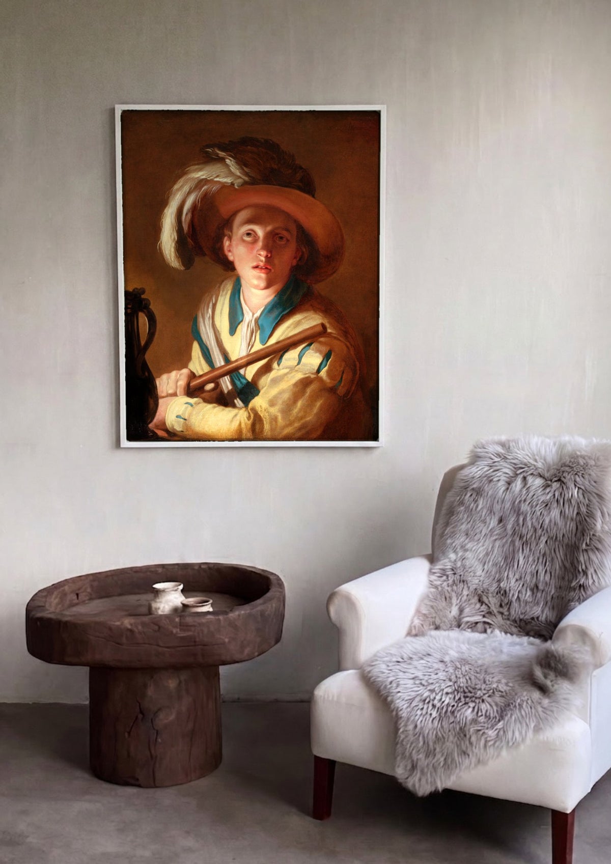 Quadro Decorativo Jovem Tocador de Flauta - Abraham Bloemaert | quadro emoldurado na parede