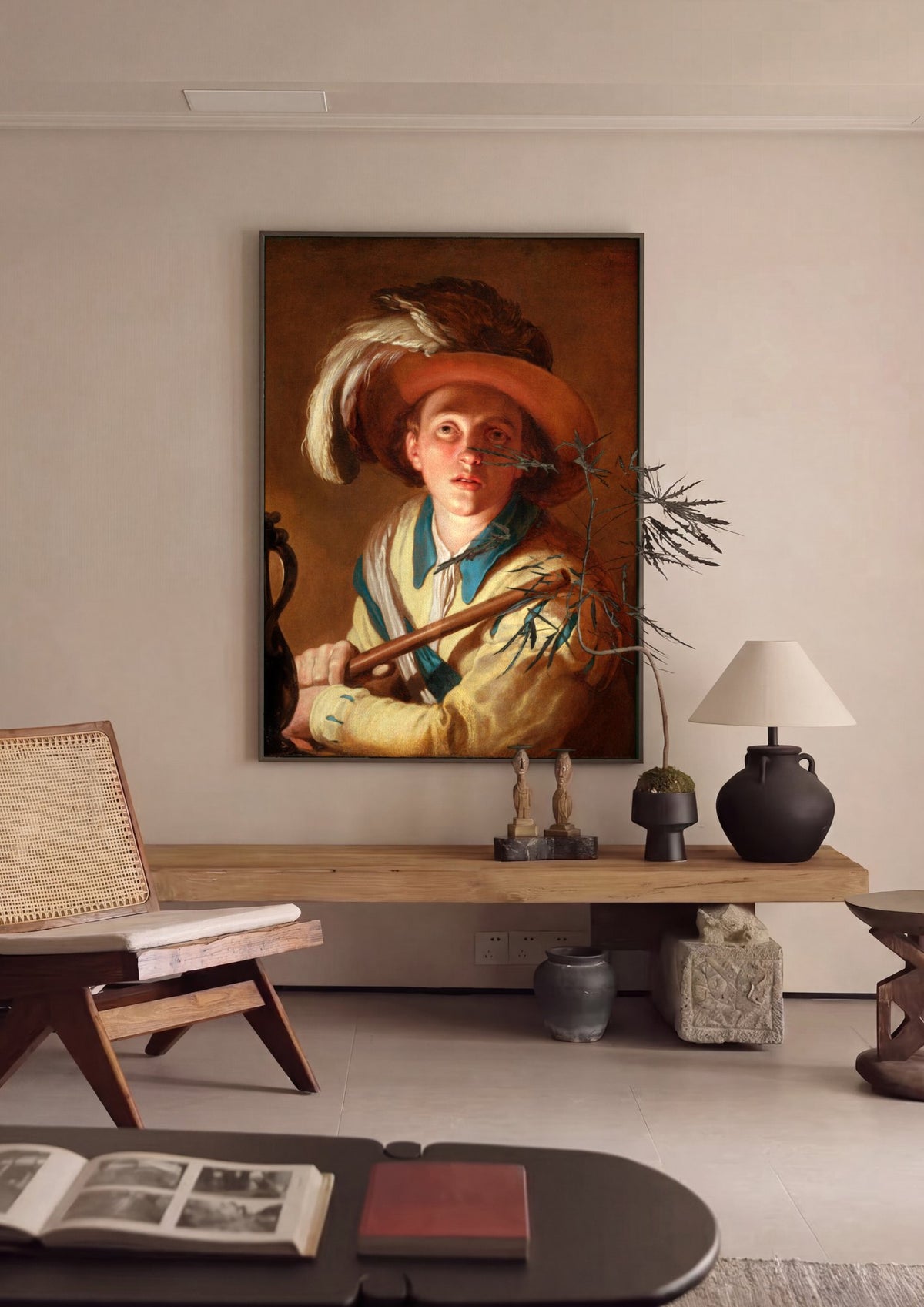 Quadro Decorativo Jovem Tocador de Flauta - Abraham Bloemaert | quadro emoldurado na parede