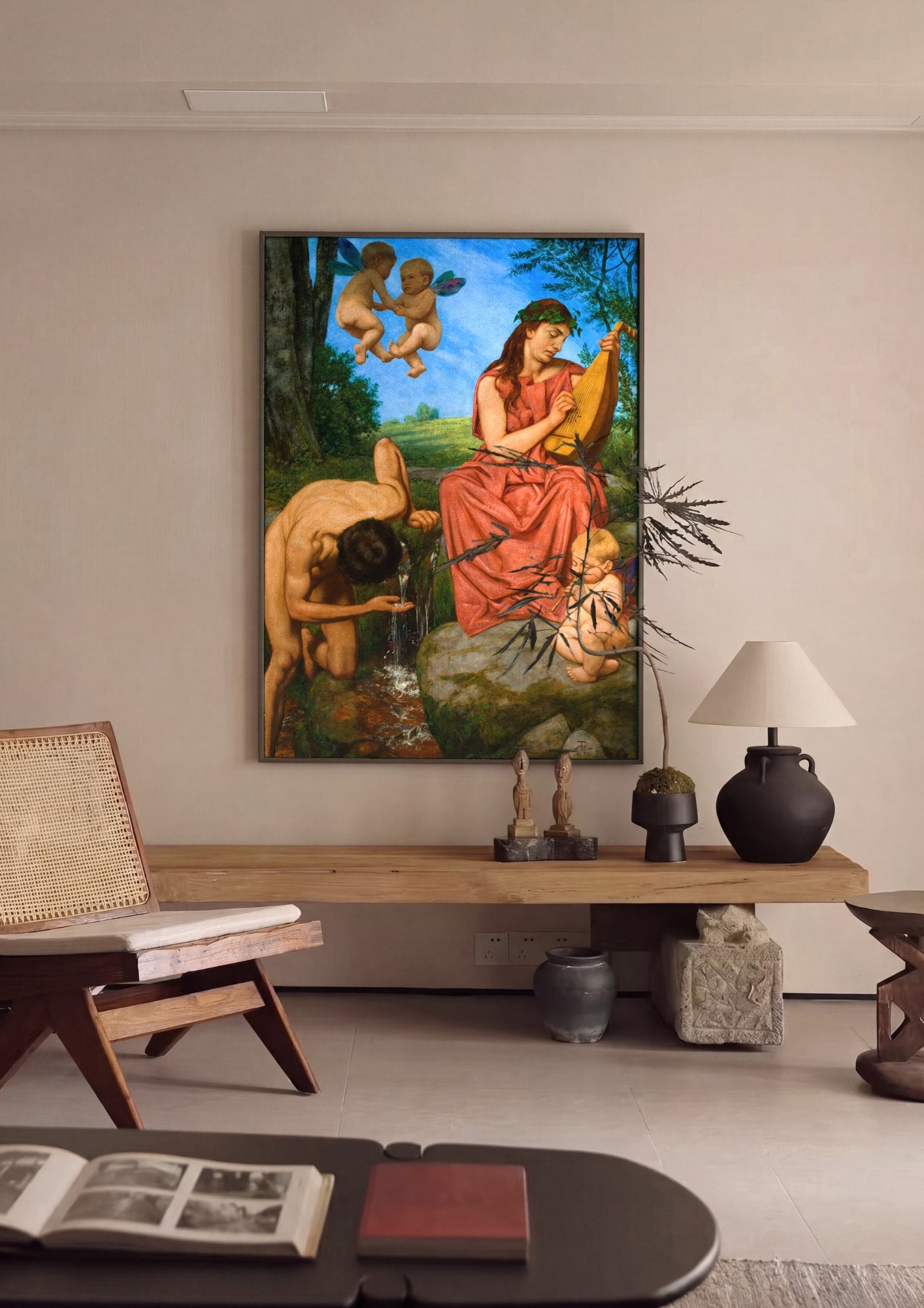 Quadro Decorativo A Fonte da Vida - Hans Thoma | quadro emoldurado na parede