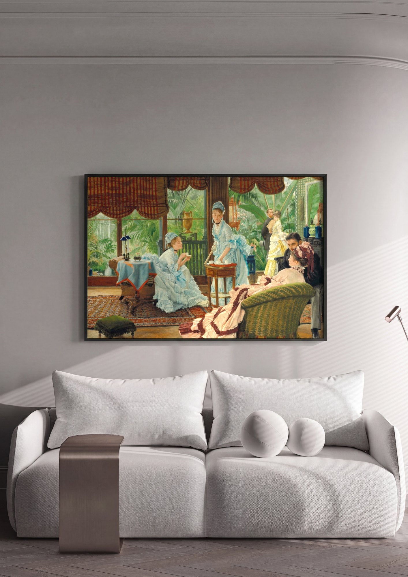 Quadro Decorativo A Estufa (The Conservatory) - James Tissot | quadro emoldurado na parede