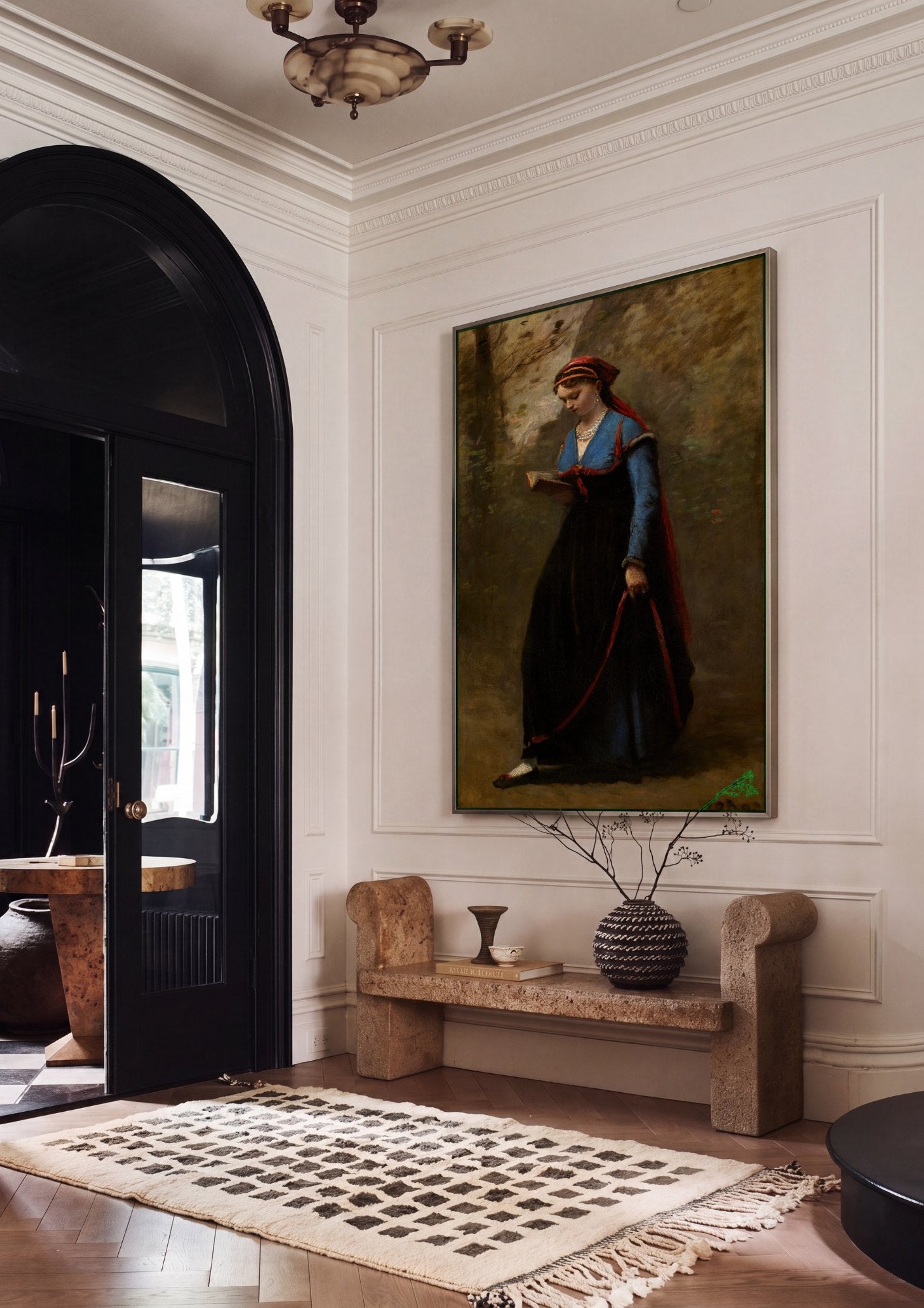 Quadro Decorativo A Leitora - Corot | quadro emoldurado na parede