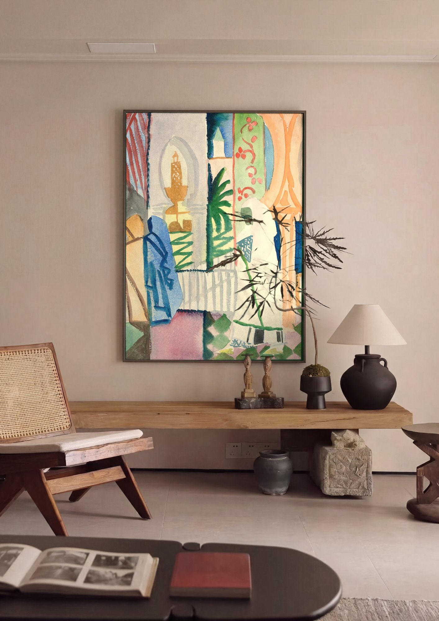 Quadro Decorativo Cena Oriental - August Macke em ambiente decorado