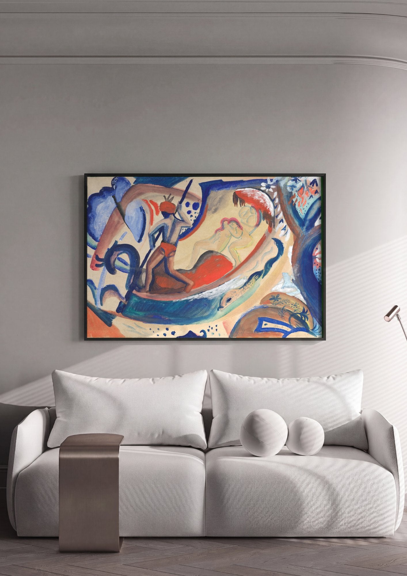 Quadro Decorativo Cena Abstrata - August Macke em ambiente decorado