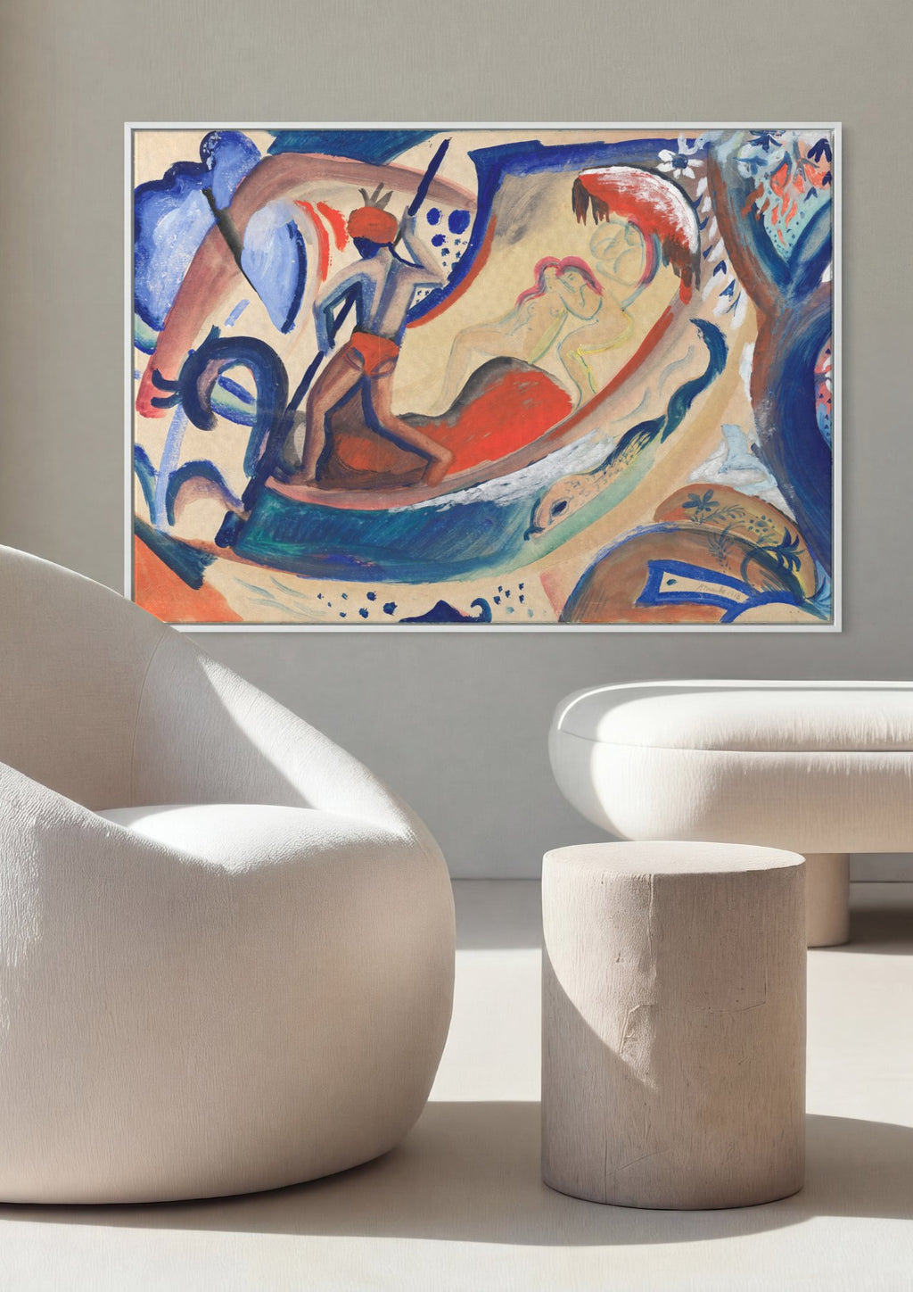 Quadro Decorativo Cena Abstrata - August Macke em ambiente decorado
