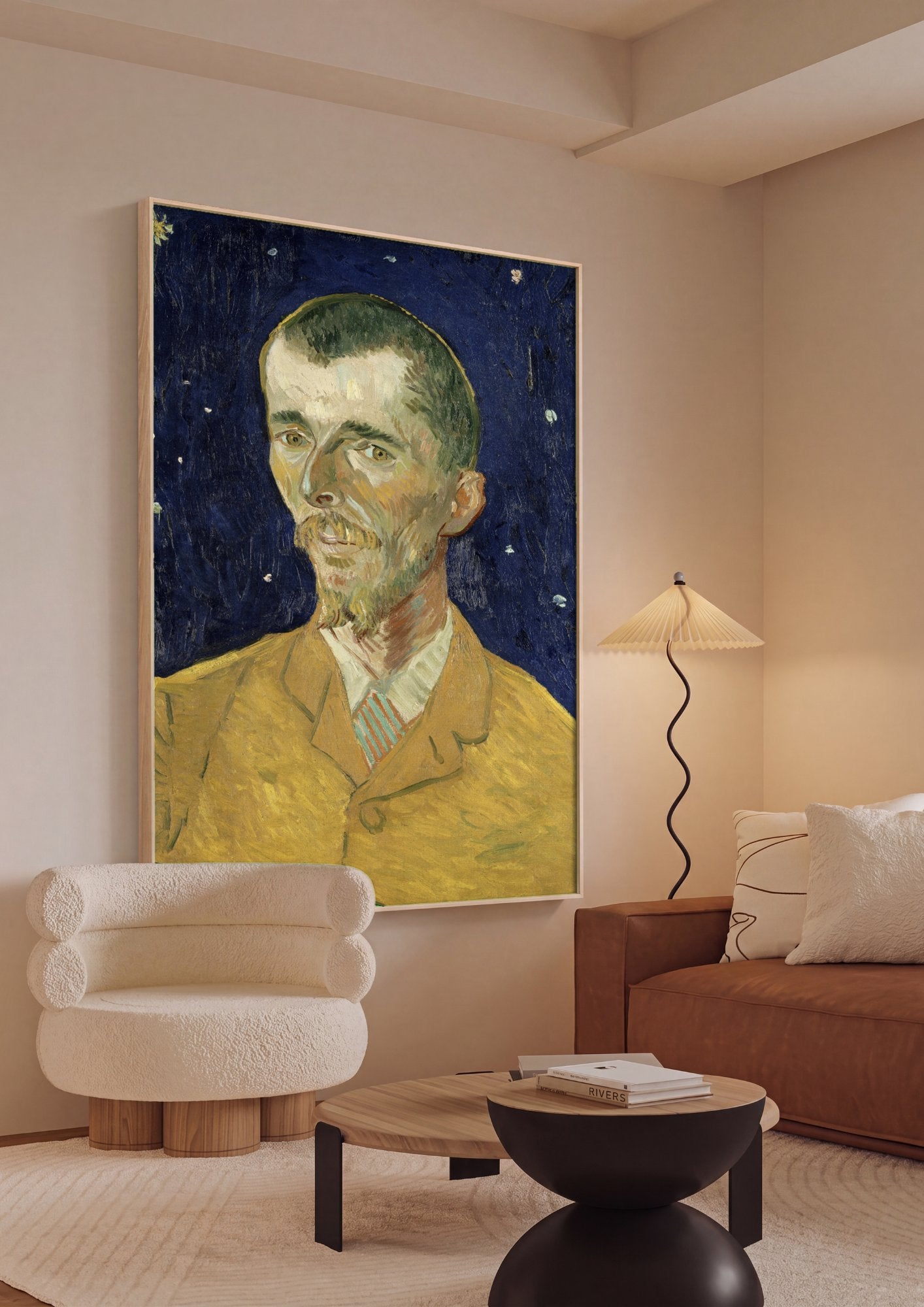 Quadro Decorativo Autorretrato - Vincent van Gogh em ambiente decorado