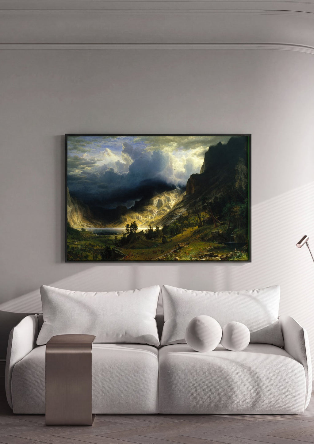 Quadro Decorativo A Tempestade na Montanha - Albert Bierstadt em ambiente decorado