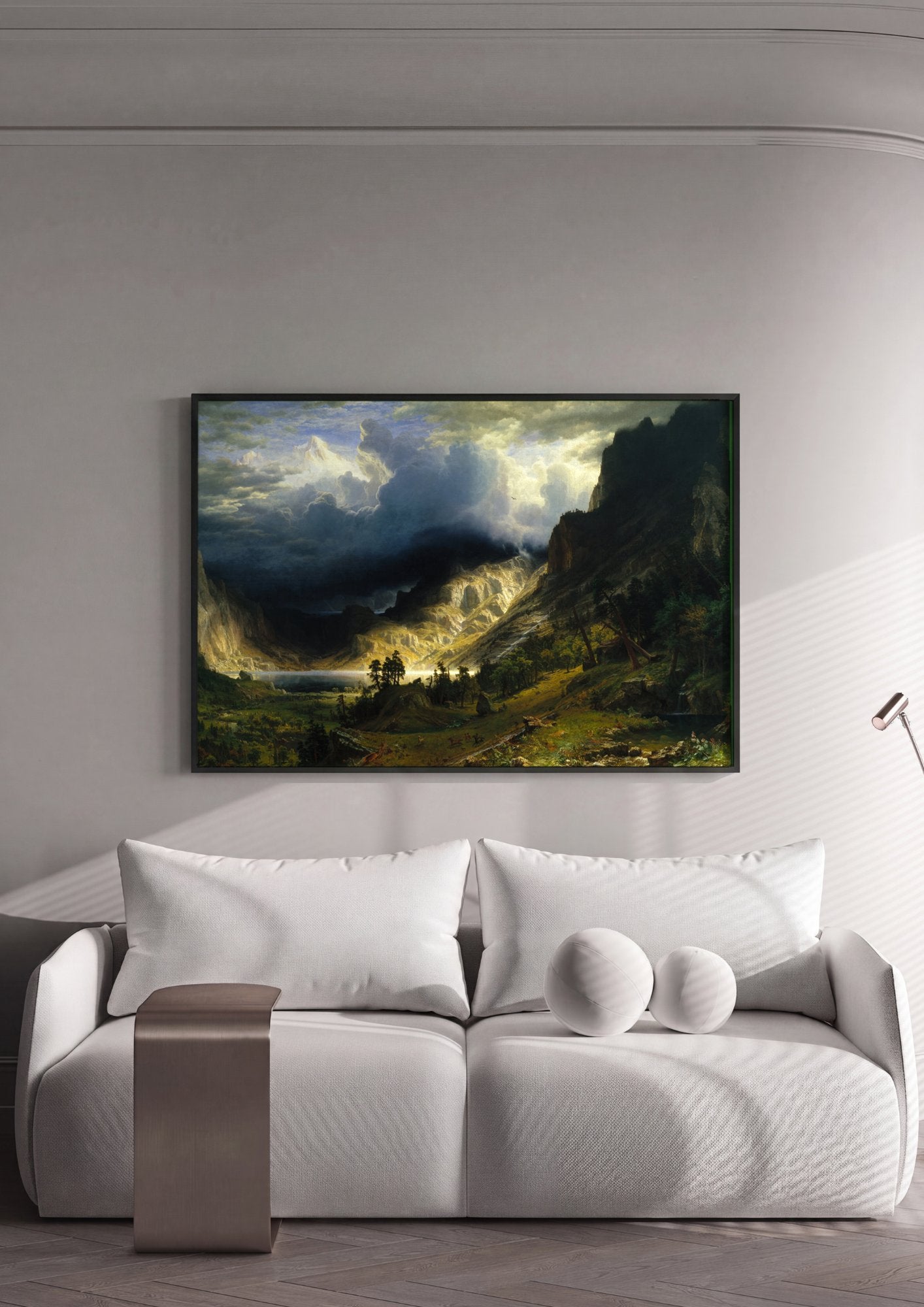 Quadro Decorativo A Tempestade na Montanha - Albert Bierstadt em ambiente decorado