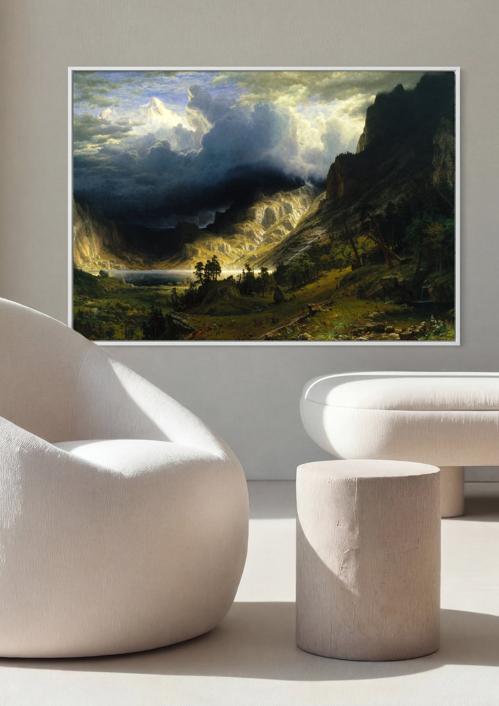 Quadro Decorativo A Tempestade na Montanha - Albert Bierstadt em ambiente decorado