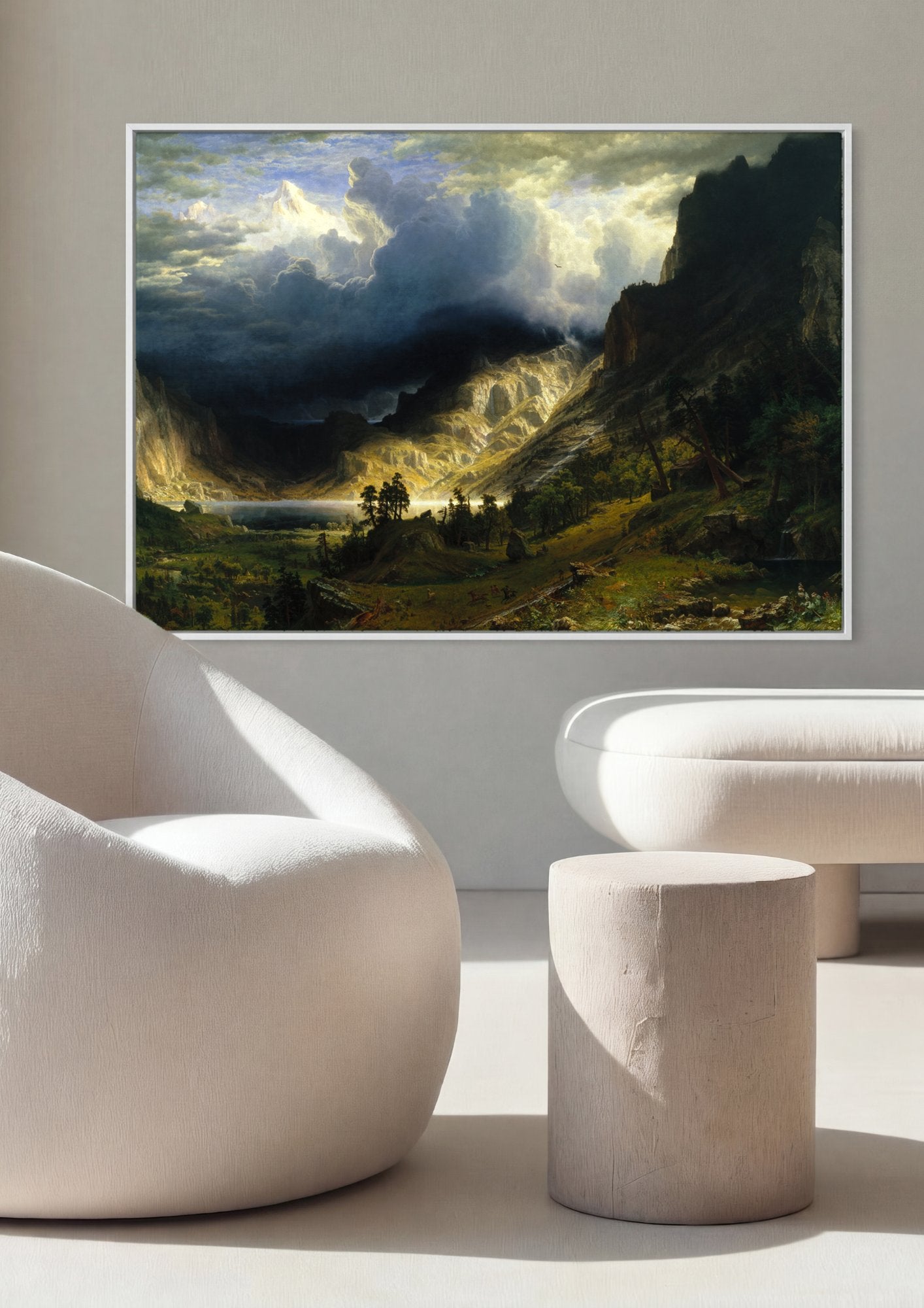 Quadro Decorativo A Tempestade na Montanha - Albert Bierstadt em ambiente decorado