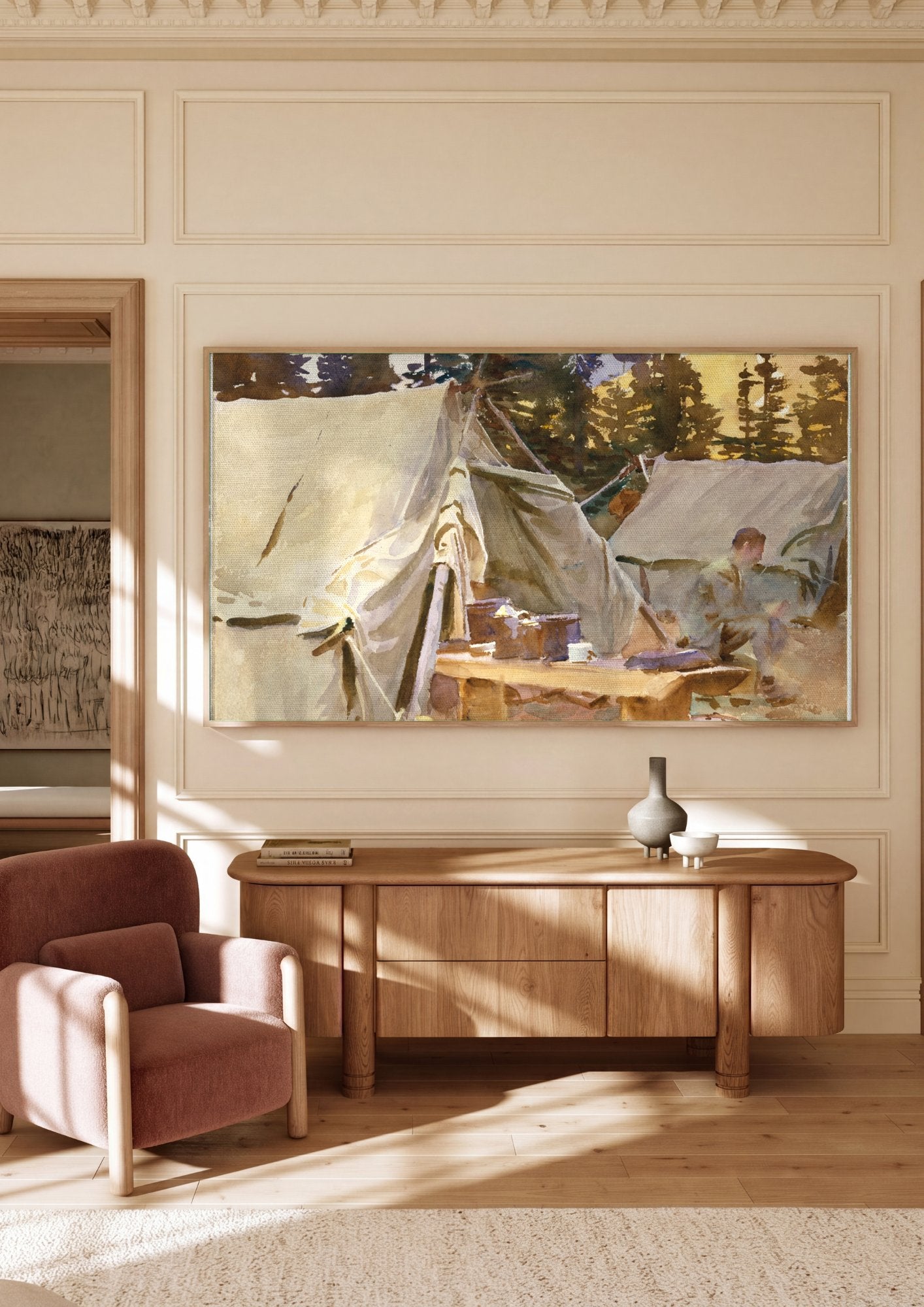 Quadro Decorativo Acampamento nas Montanhas - John Singer Sargent em ambiente decorado
