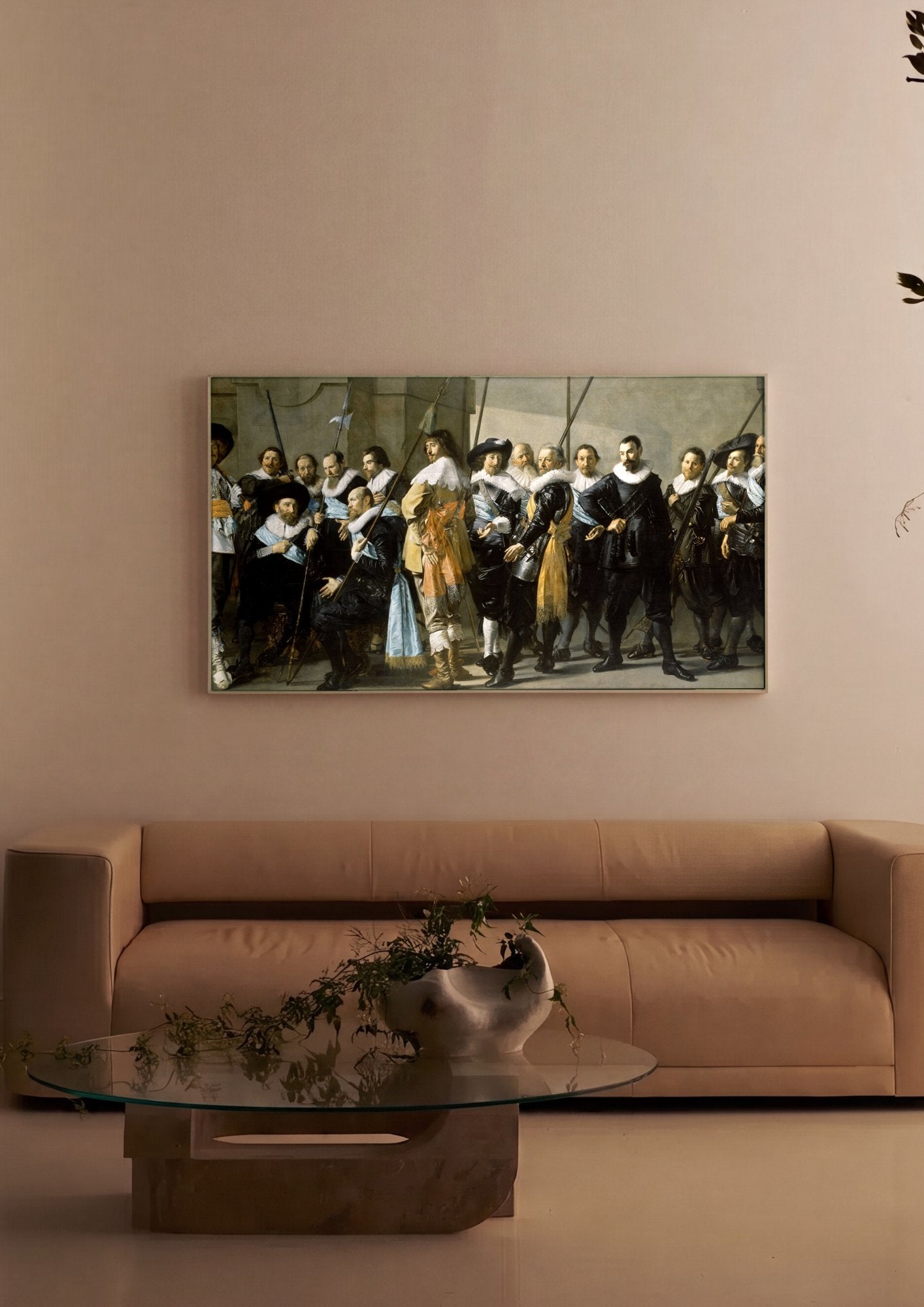 Quadro Decorativo A Companhia do Capitão Reinier Reael - Frans Hals em ambiente decorado