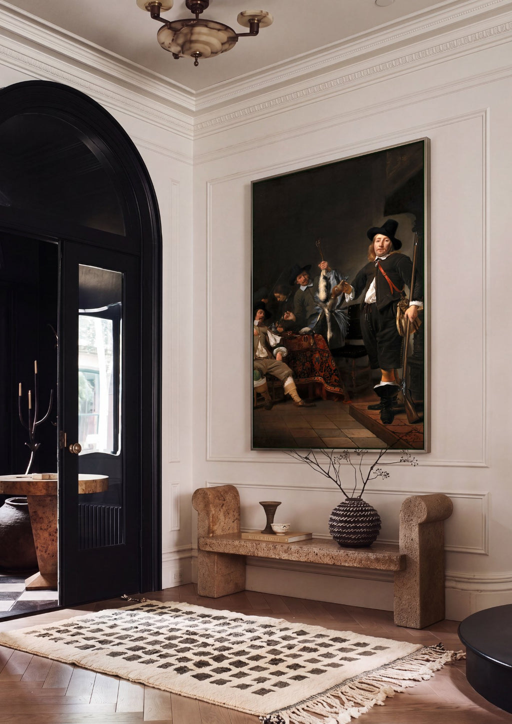 Quadro Decorativo A Companhia do Capitão Reinier Reael - Frans Hals em ambiente decorado