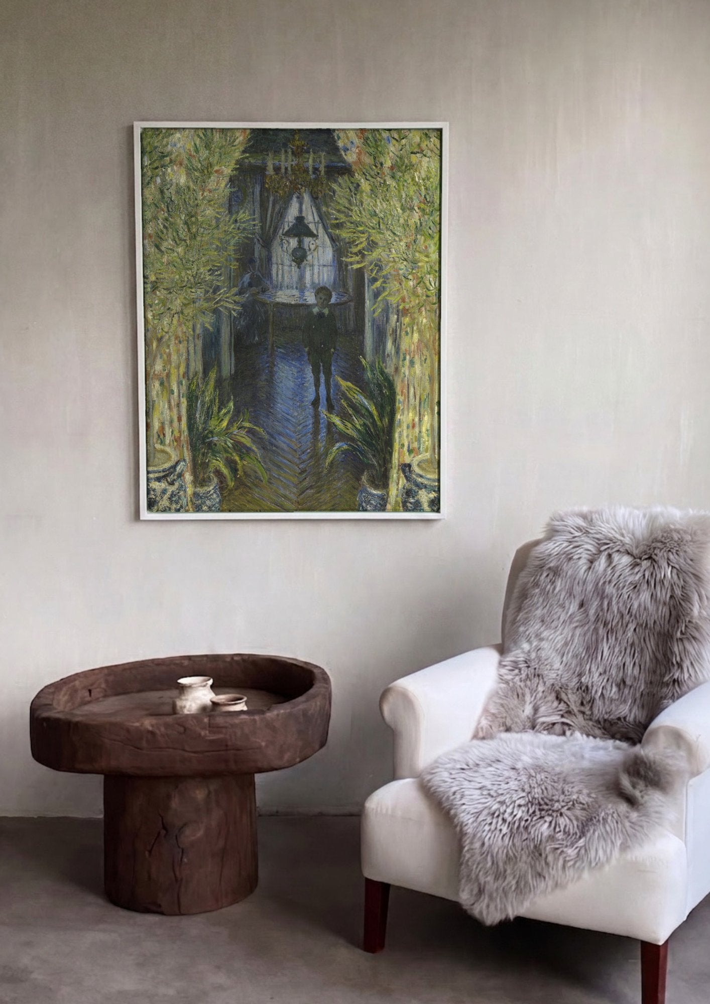 Quadro Decorativo Interior, após o Jantar - Claude Monet em ambiente decorado