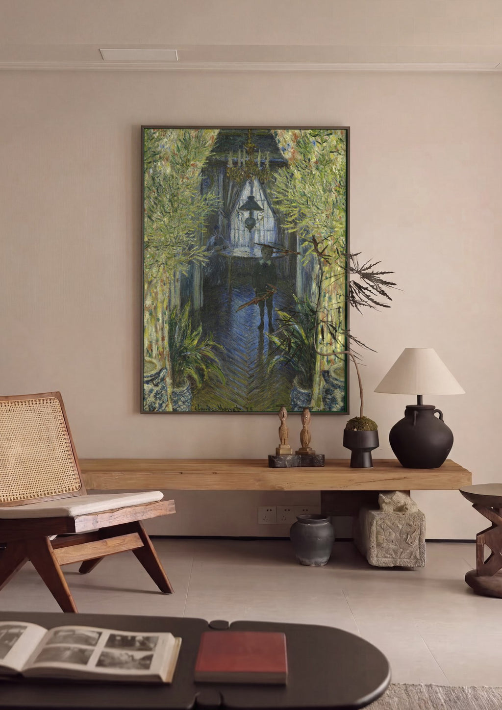 Quadro Decorativo Interior, após o Jantar - Claude Monet em ambiente decorado