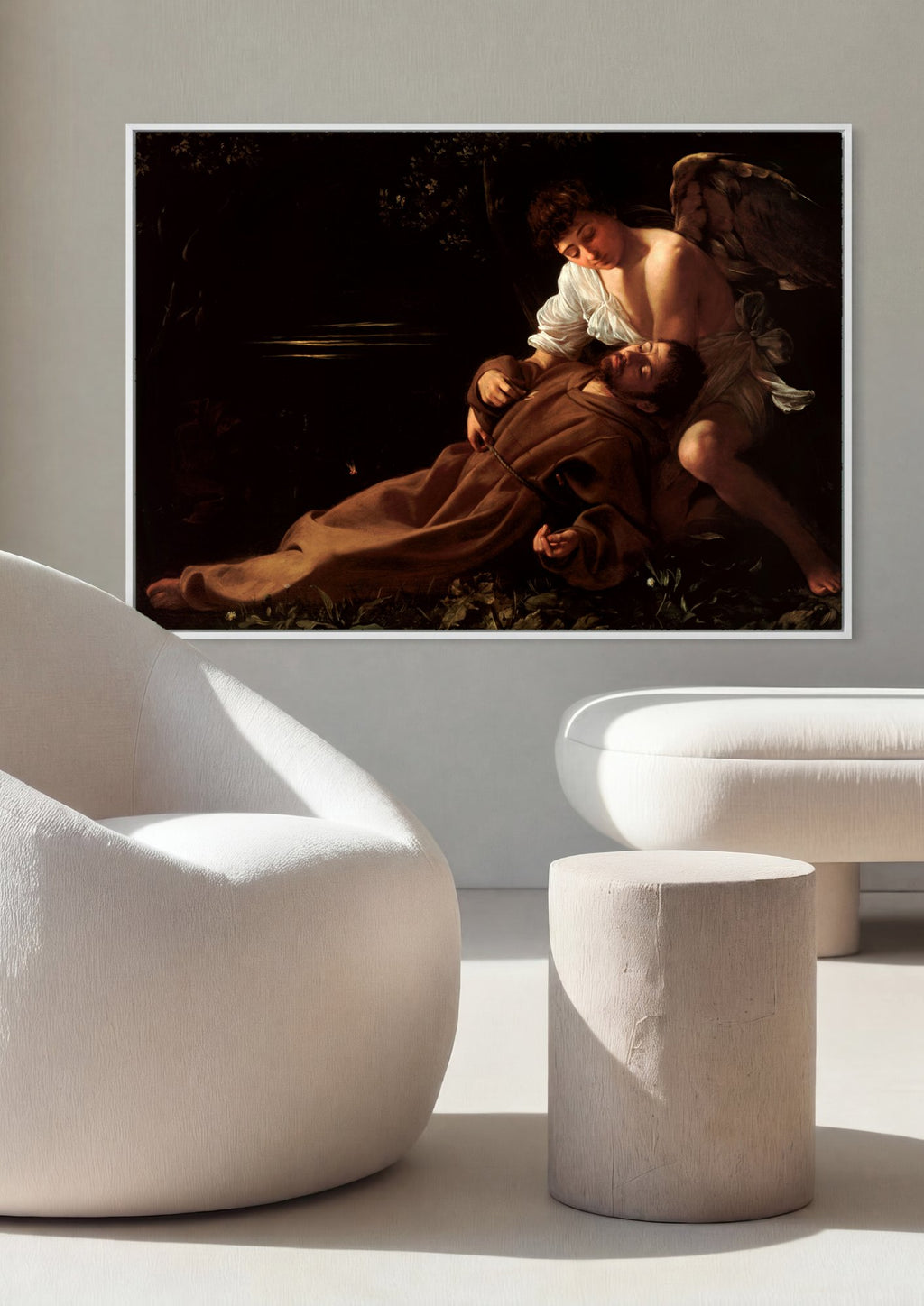 Quadro Decorativo São Francisco em Êxtase - Caravaggio em ambiente decorado