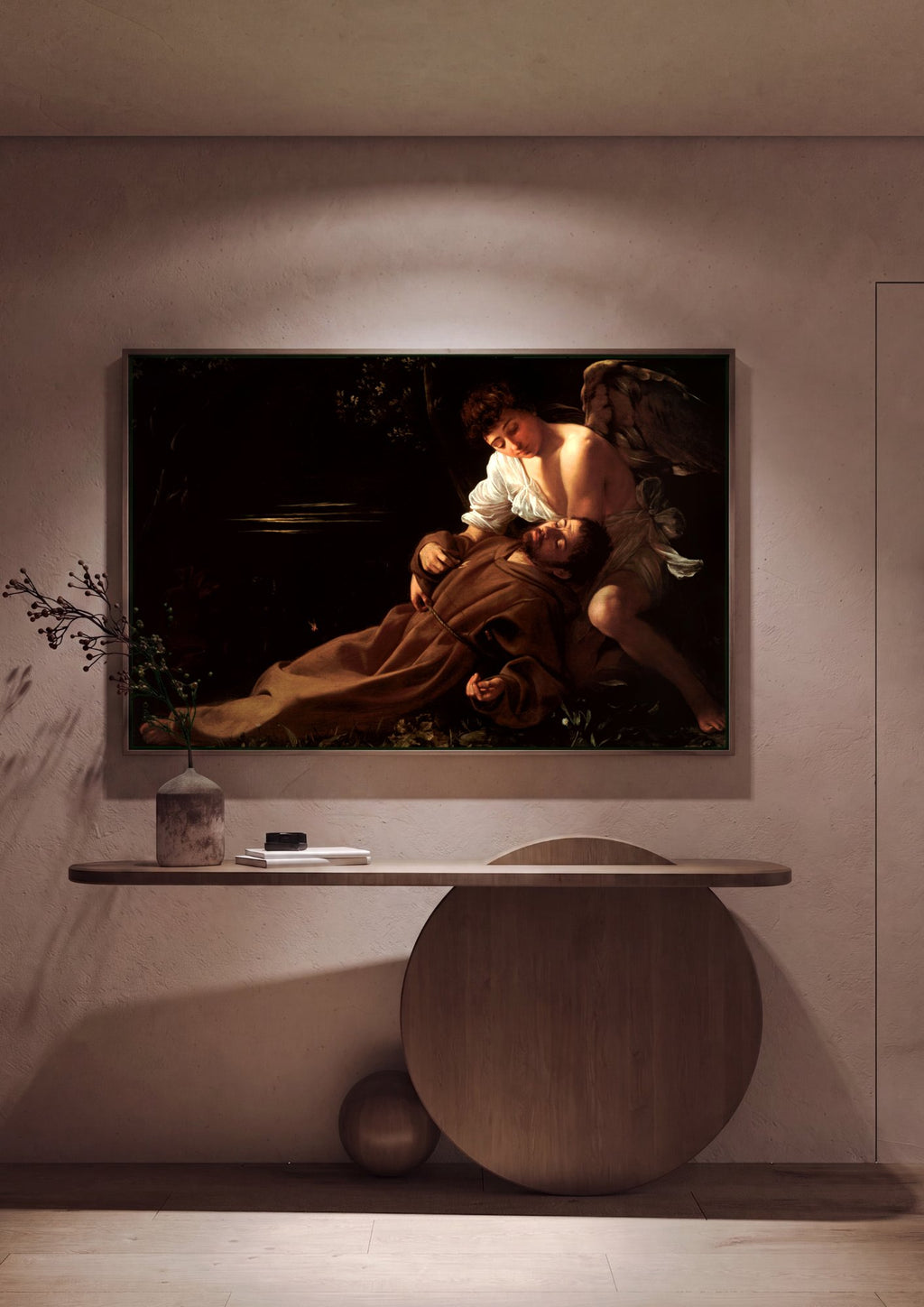 Quadro Decorativo São Francisco em Êxtase - Caravaggio em ambiente decorado