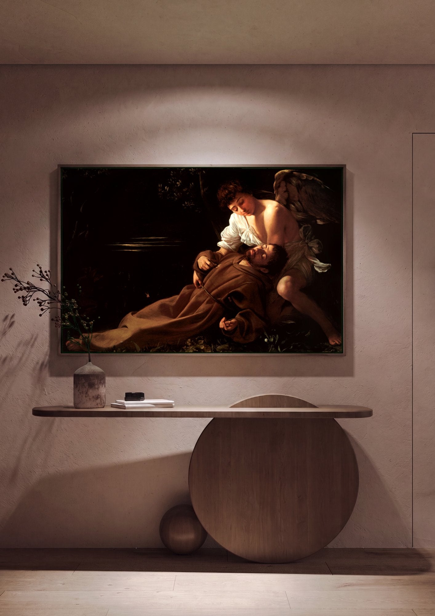 Quadro Decorativo São Francisco em Êxtase - Caravaggio em ambiente decorado