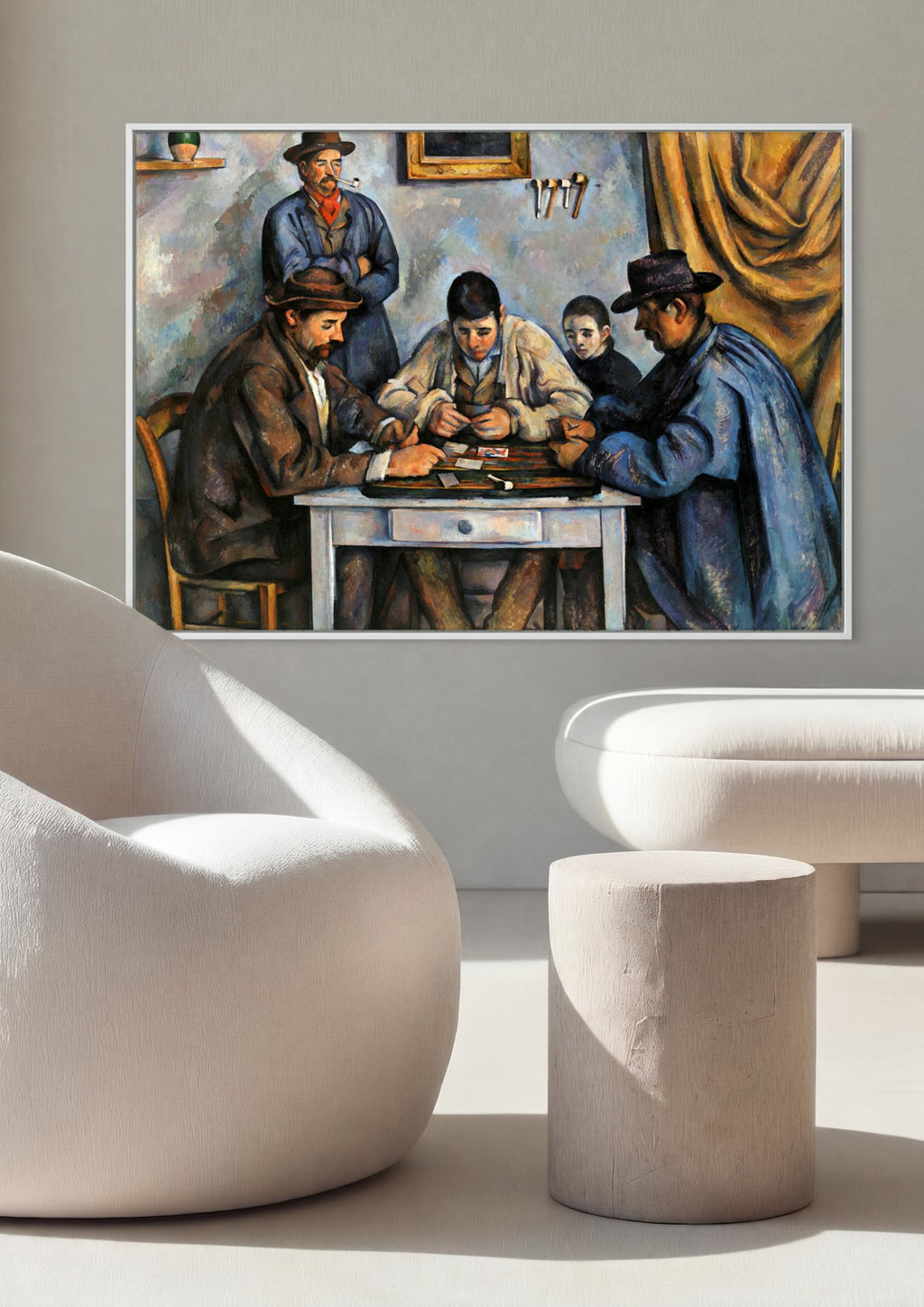 Quadro Decorativo Os Jogadores de Cartas - Cézanne em ambiente decorado