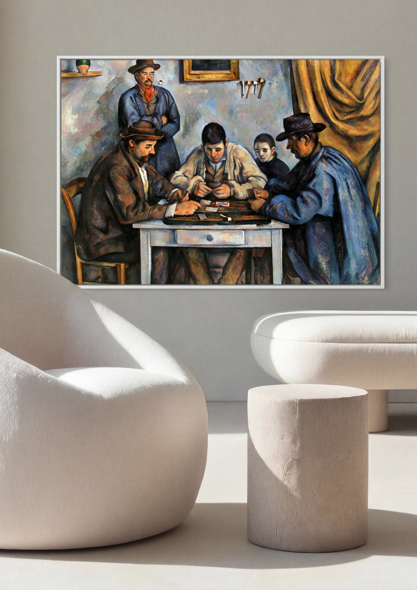 Quadro Decorativo Os Jogadores de Cartas - Cézanne em ambiente decorado