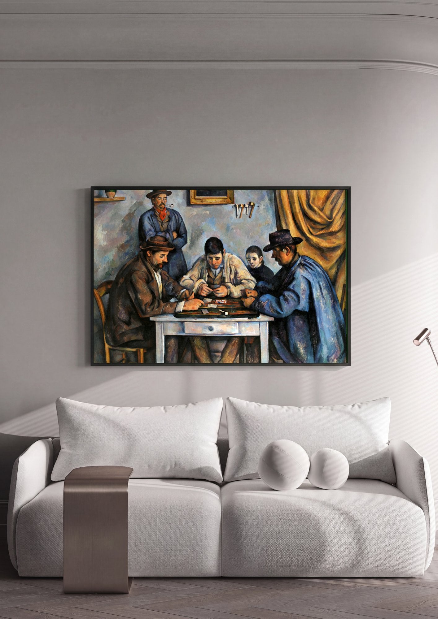 Quadro Decorativo Os Jogadores de Cartas - Cézanne em ambiente decorado