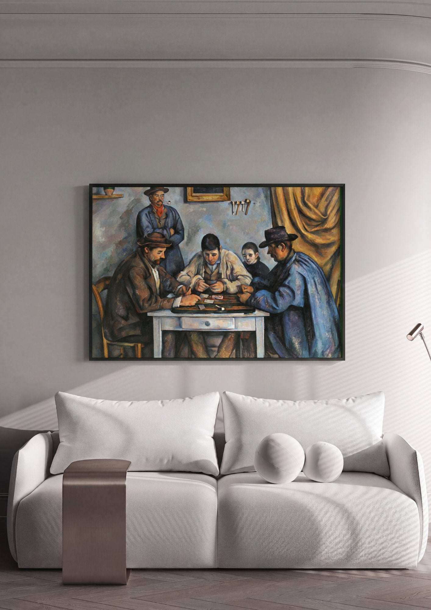 Quadro Decorativo Os Jogadores de Cartas - Paul Cézanne em ambiente decorado