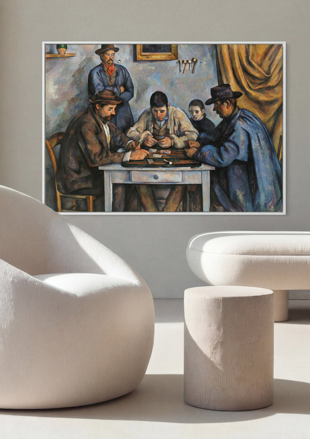 Quadro Decorativo Os Jogadores de Cartas - Paul Cézanne em ambiente decorado