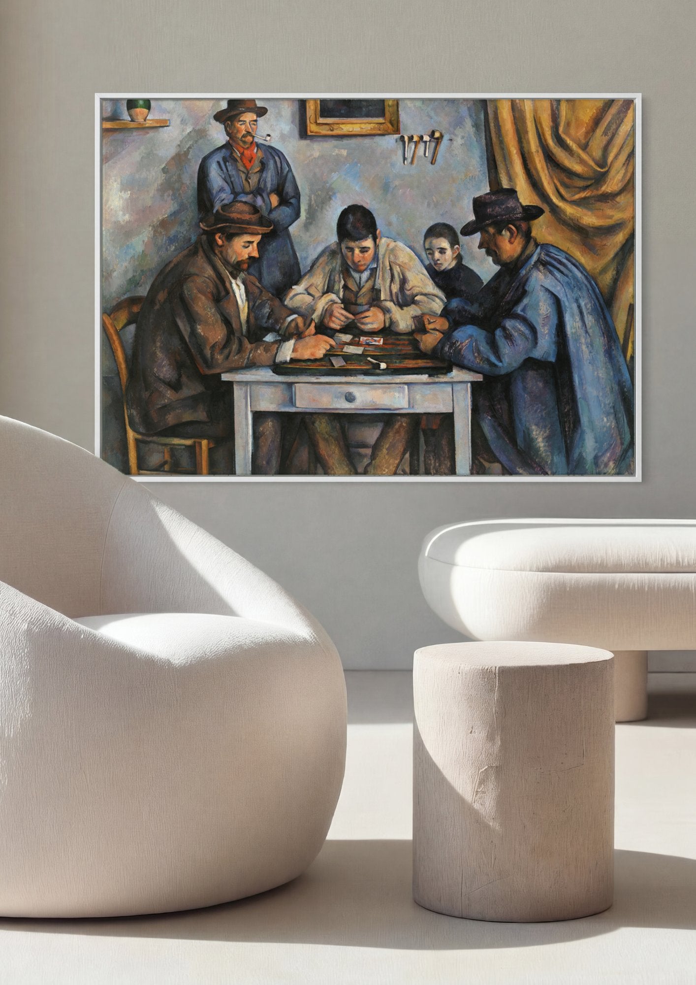 Quadro Decorativo Os Jogadores de Cartas - Paul Cézanne em ambiente decorado