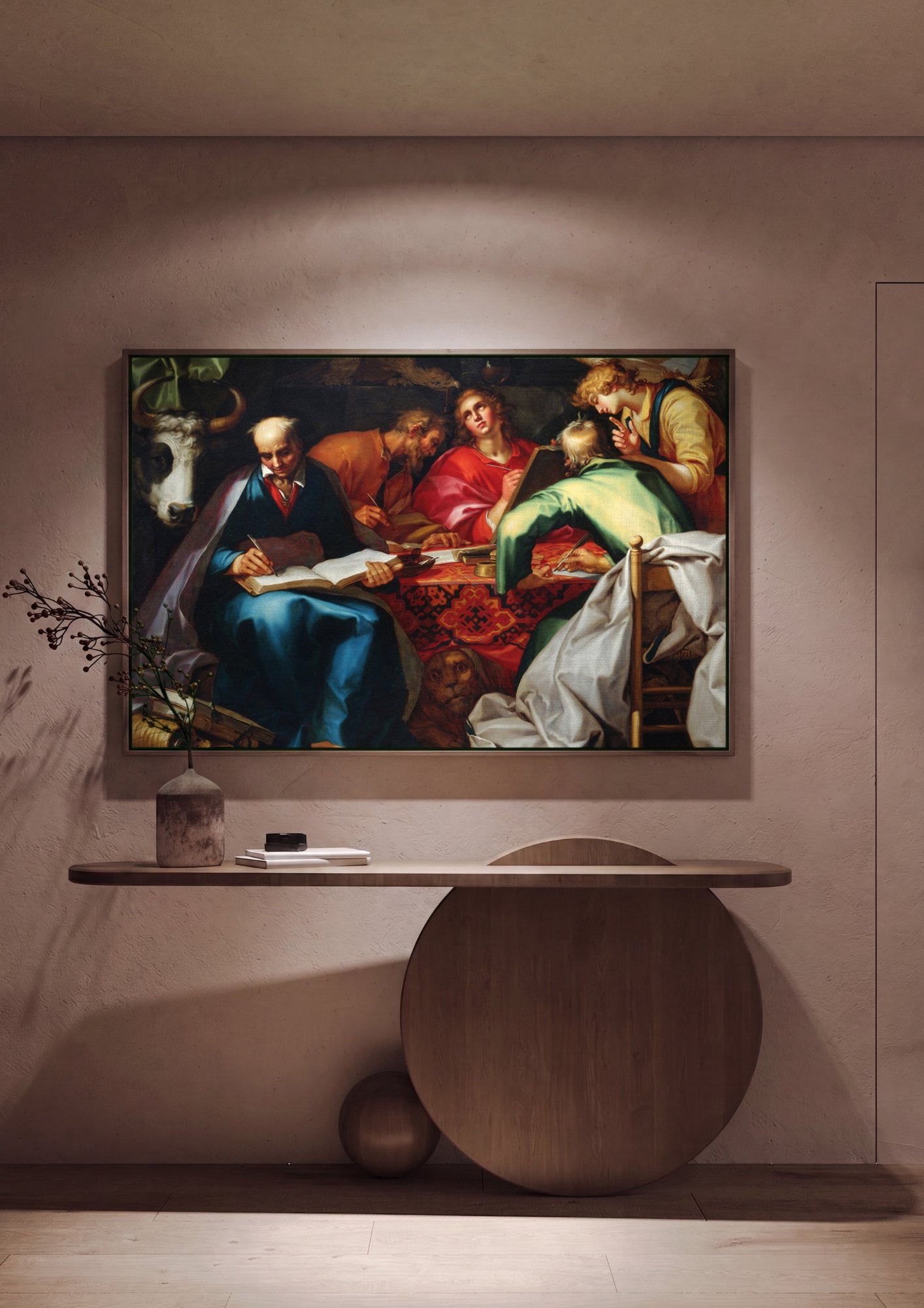 Quadro Decorativo Os Quatro Evangelistas - Abraham Bloemaert em ambiente decorado