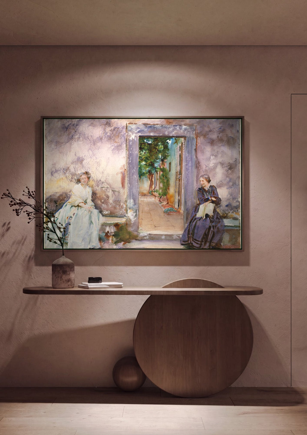 Quadro Decorativo Duas Mulheres em um Terraço - John Singer Sargent em ambiente decorado