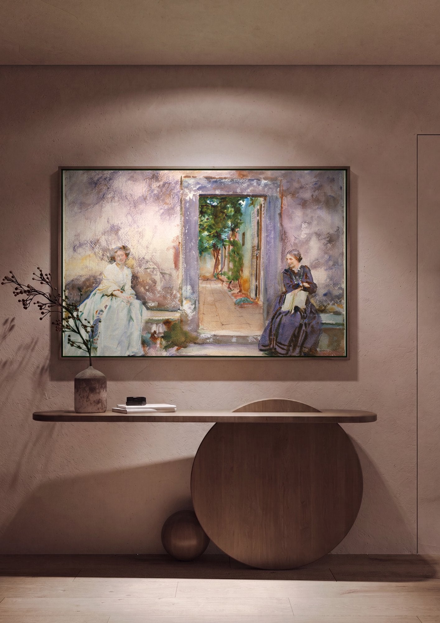 Quadro Decorativo Duas Mulheres em um Terraço - John Singer Sargent em ambiente decorado