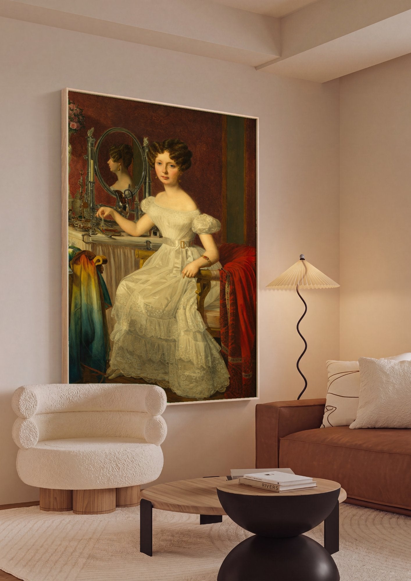 Quadro Decorativo A Jovem Dama na Penteadeira - Waldmüller em ambiente decorado