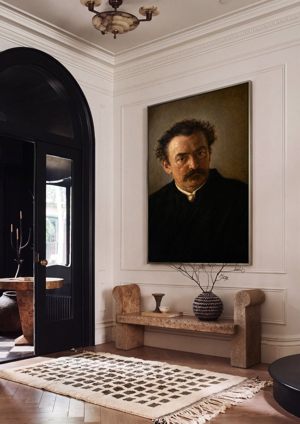 Quadro Decorativo Autorretrato - Jan Matejko em ambiente decorado