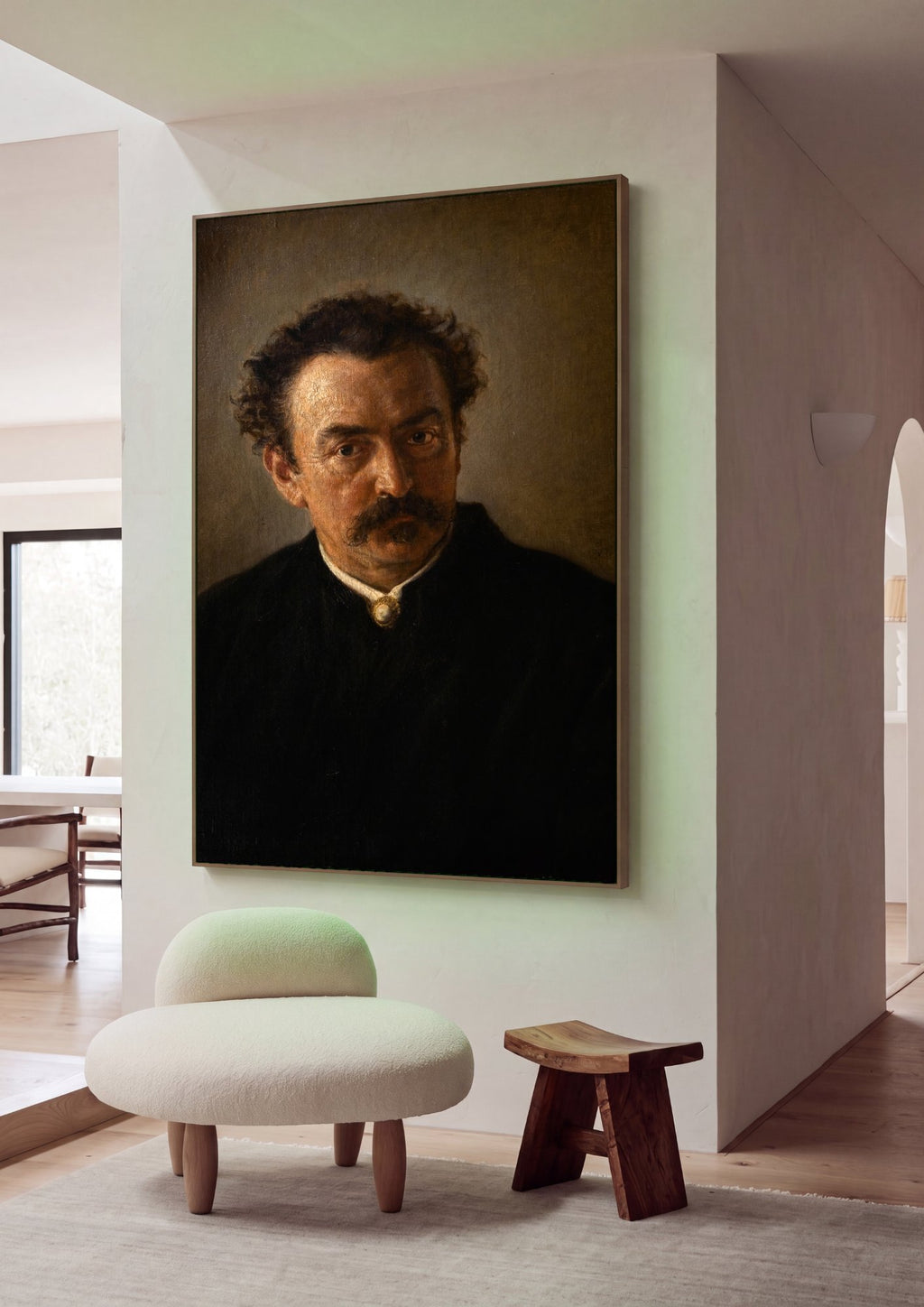 Quadro Decorativo Autorretrato - Jan Matejko em ambiente decorado