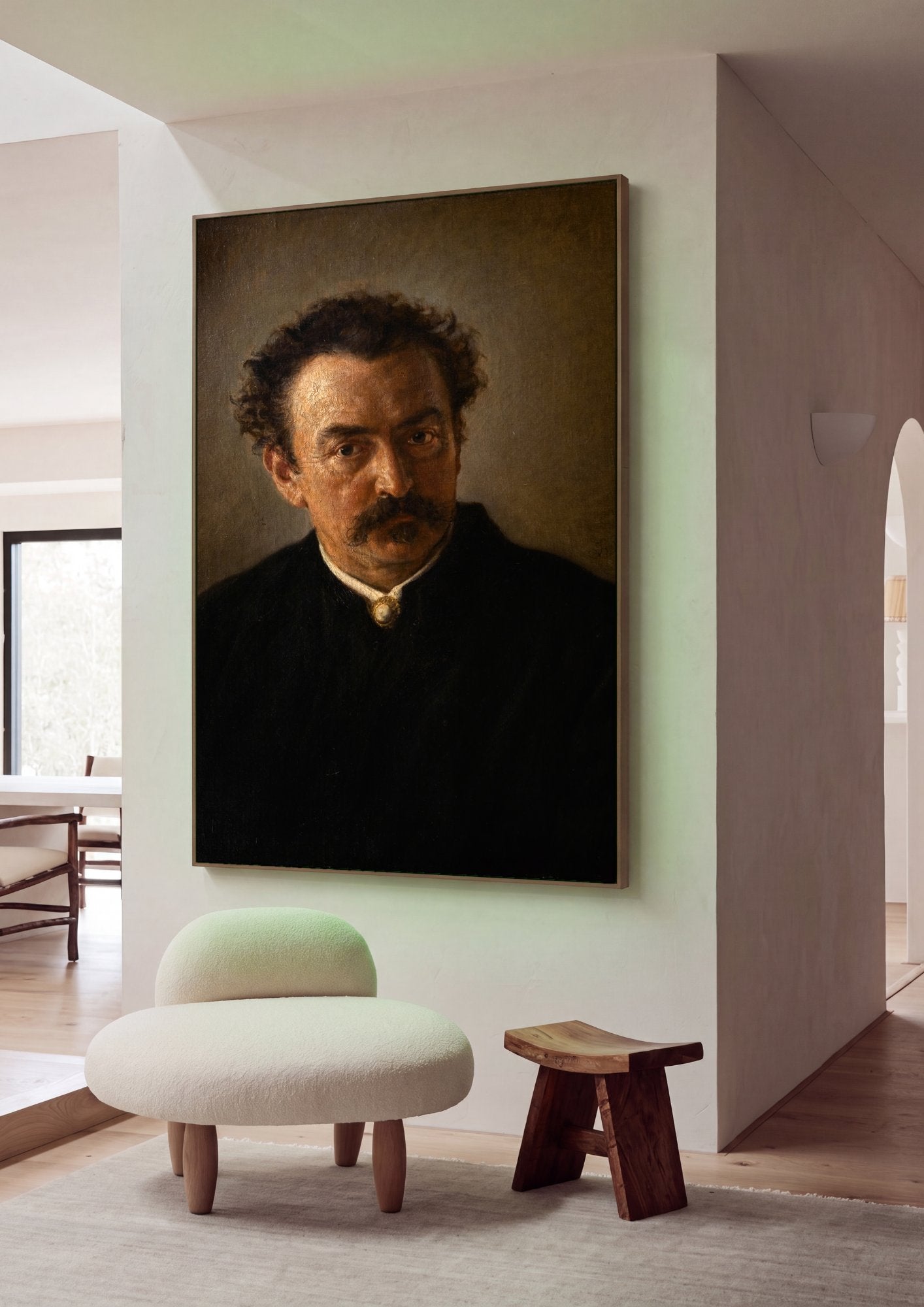 Quadro Decorativo Autorretrato - Jan Matejko em ambiente decorado