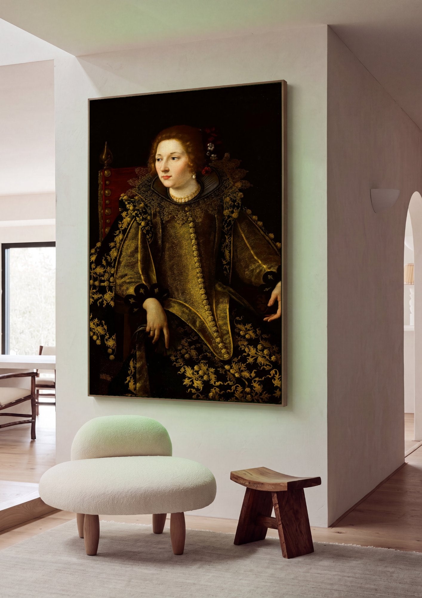 Quadro Decorativo Ritratto di Dama - Artemisia Gentileschi em ambiente decorado