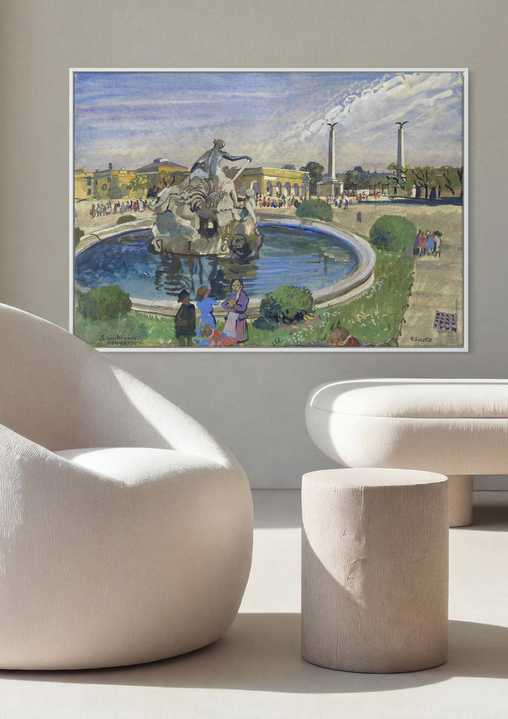 Quadro Decorativo Schoenbrunn Vor-Garten - Oskar Laske em ambiente decorado