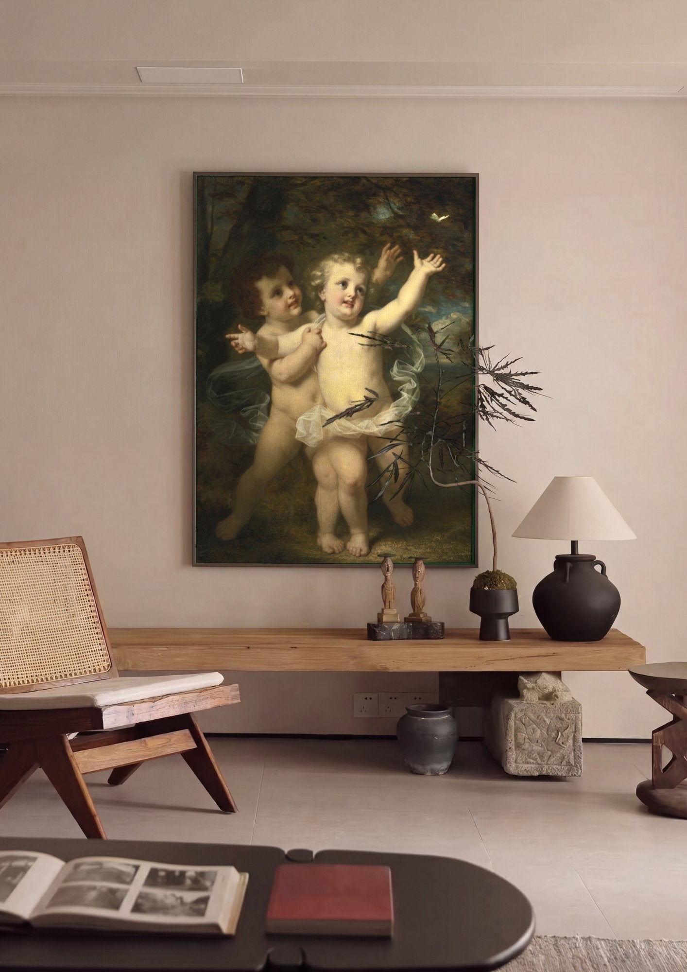 Quadro Decorativo A Borboleta (The Butterfly) - Hugues Merle em ambiente decorado