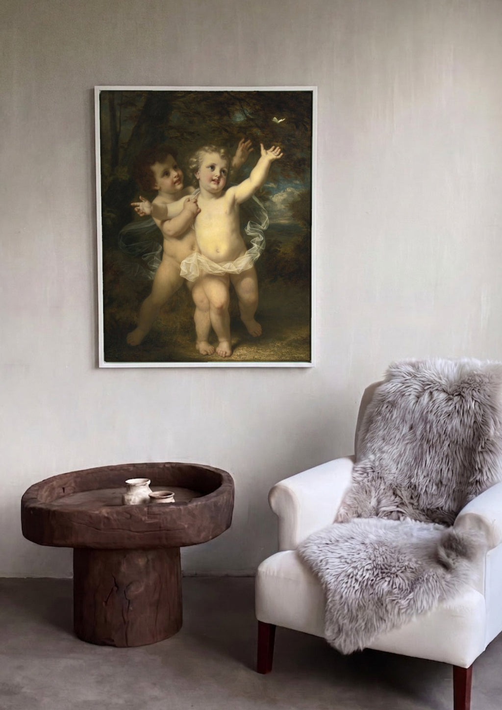Quadro Decorativo A Borboleta (The Butterfly) - Hugues Merle em ambiente decorado