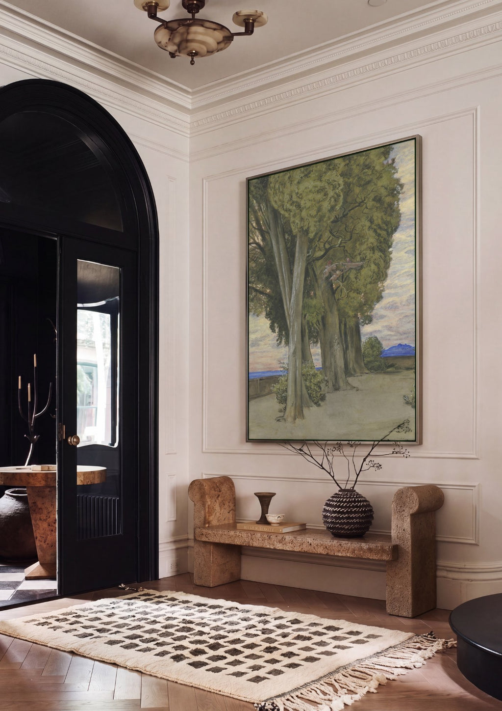Quadro Decorativo Paisagem com Ciprestes - Hans Thoma em ambiente decorado